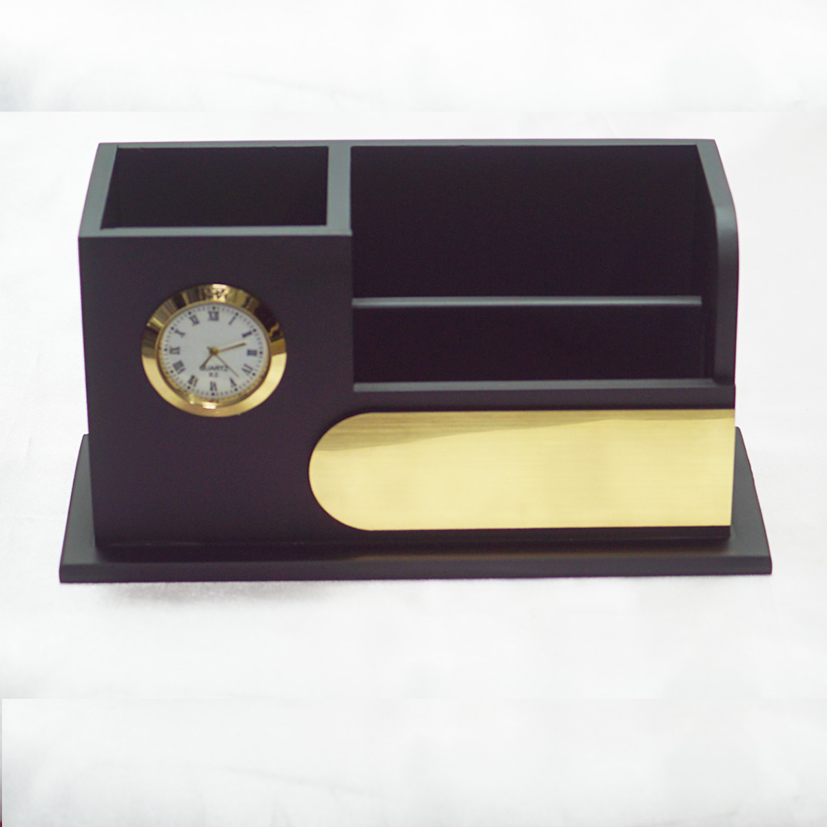 penhouse.in Customized Plastic Pen Stand with Clock And Holder SKU 87165