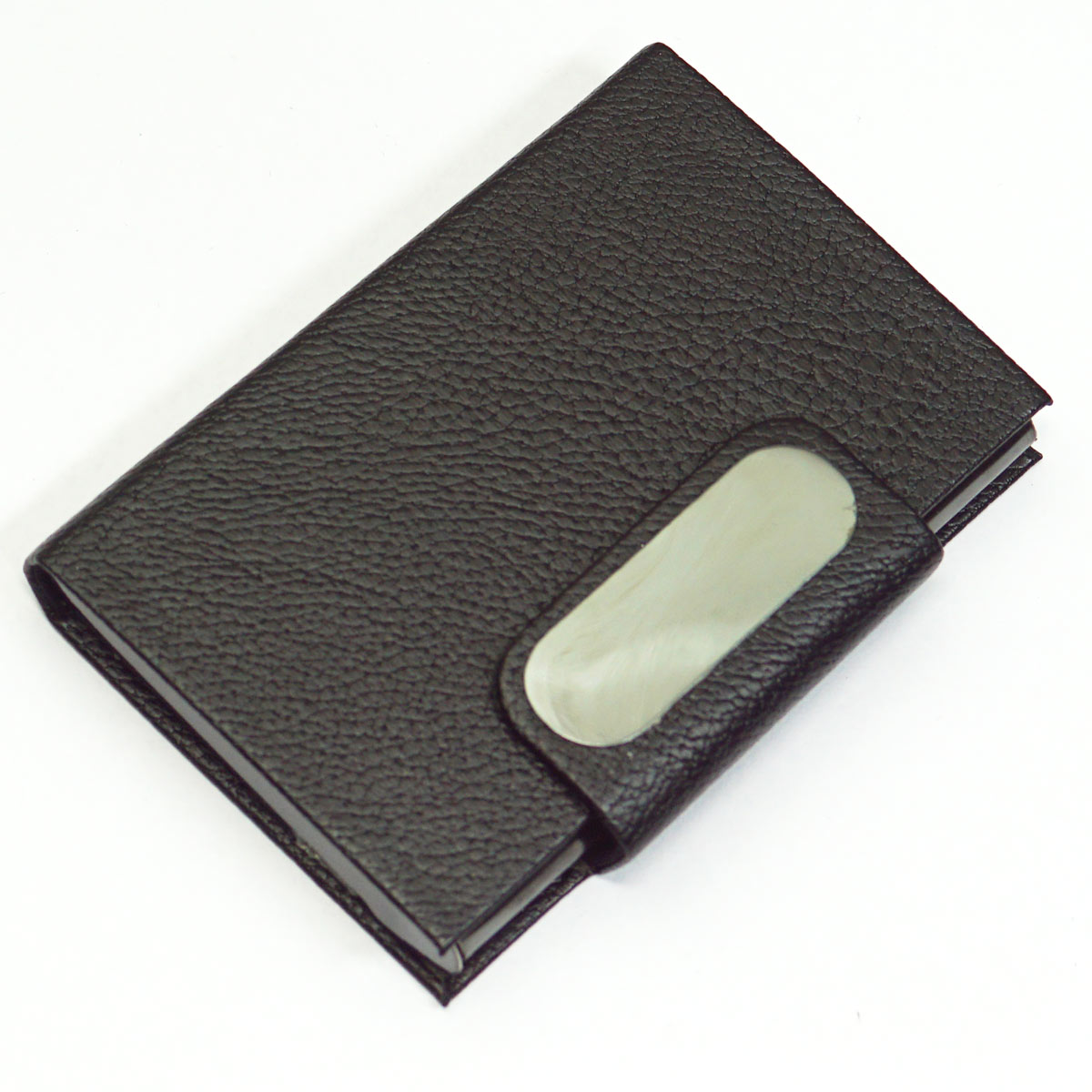 penhouse.in Black Color With Silver Flip Designed Leather Type Visiting Card Holder SKU - 87171