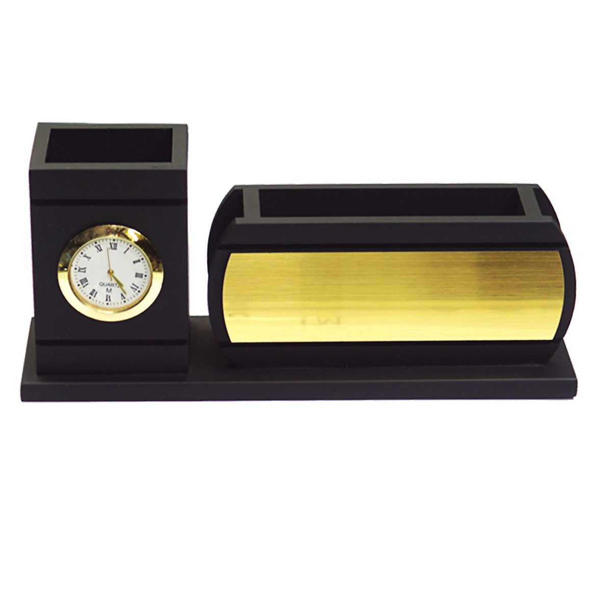 penhouse.in Customized Plastic Pen Stand And Card Holder With Clock SKU 87176