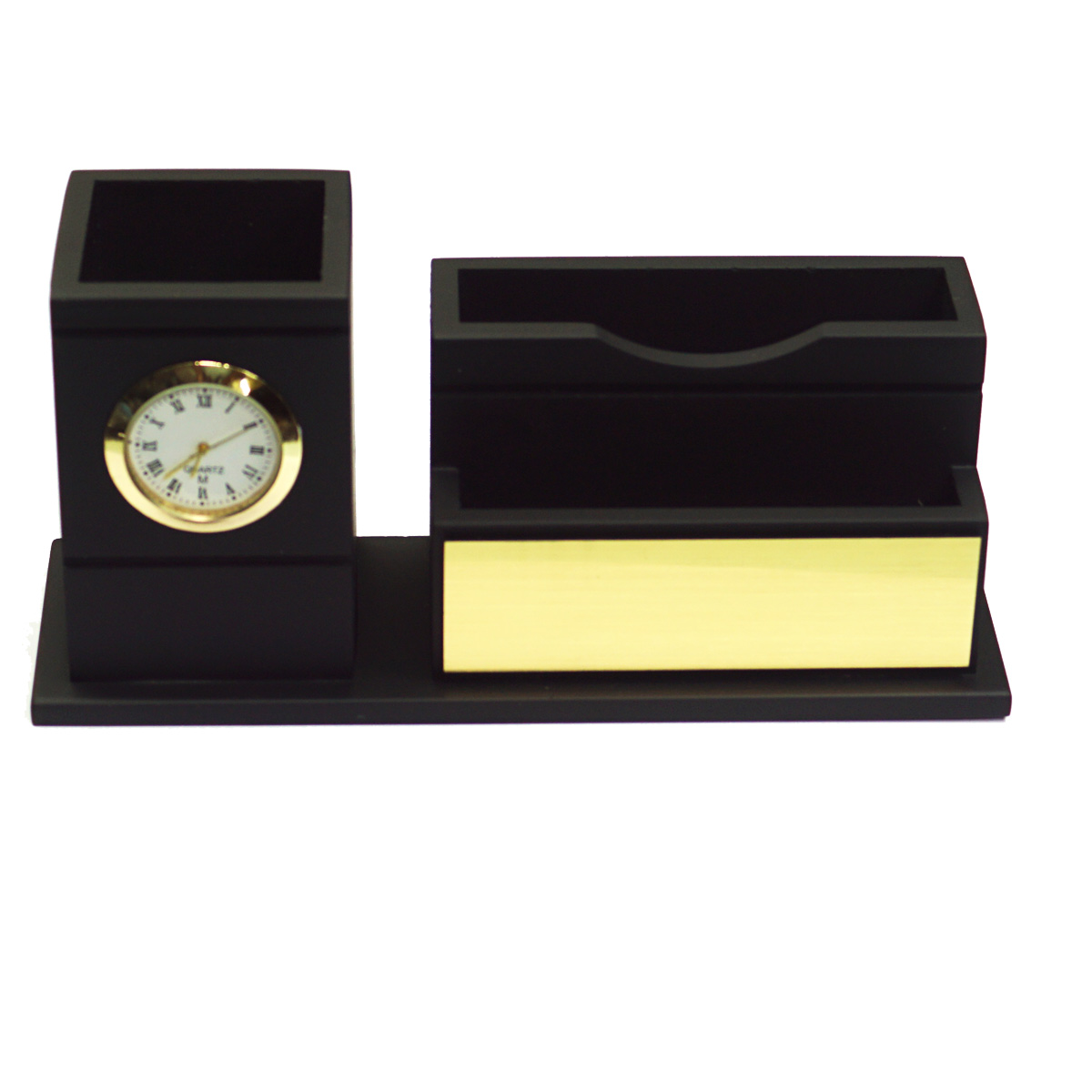 penhouse.in Customized Plastic Pen Stand And Card Holder With Clock SKU 87177