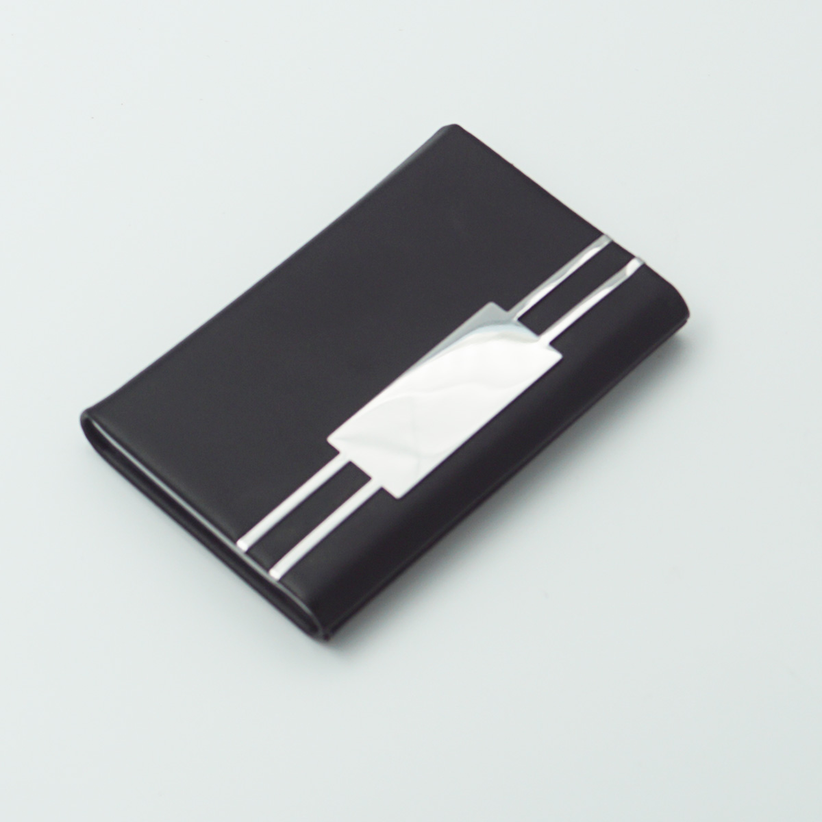 penhouse.in Black Color With Silver Designed Business Card Holder SKU 87189