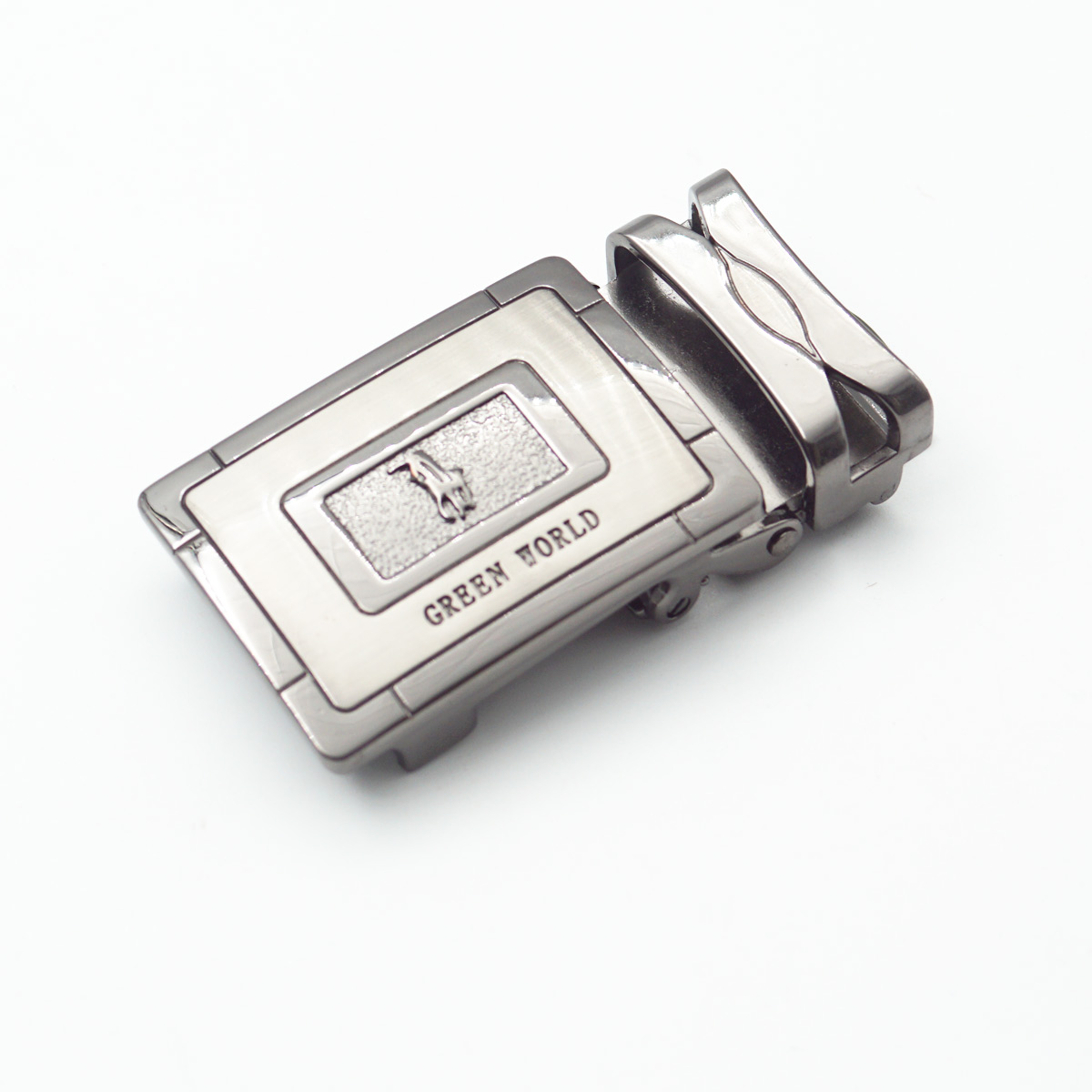 penhouse.in Gunmetal Finish Green World Belt Buckle For Men SKU 87283