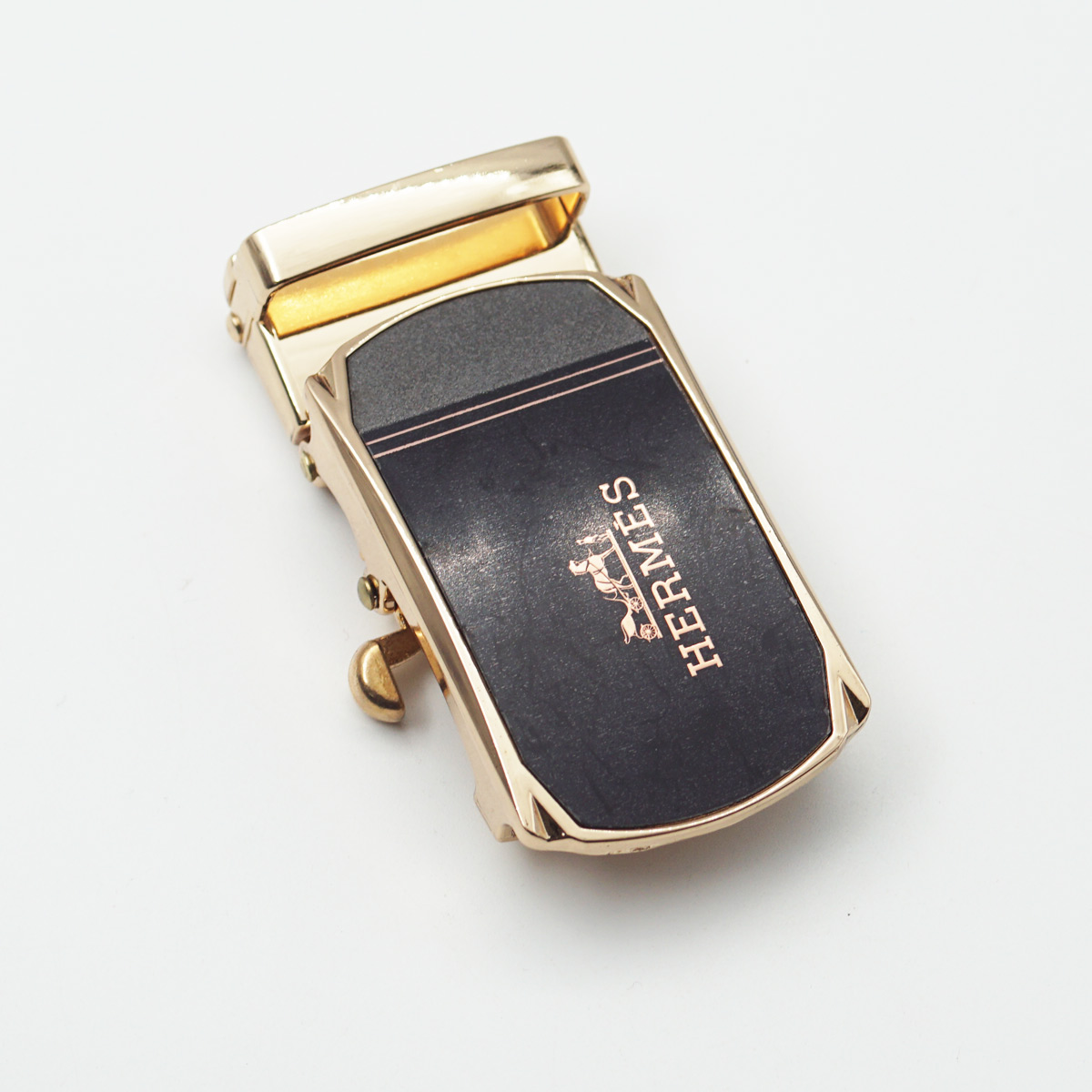 Hermes Gold With Black Color Belt Buckle For Men SKU 87301