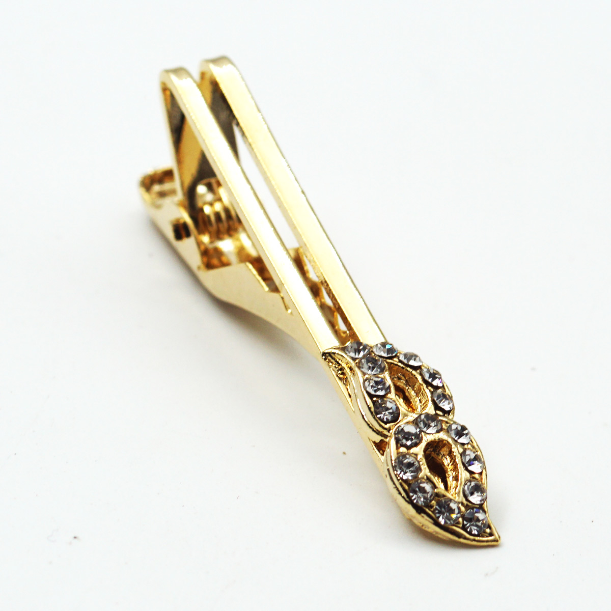 penhouse.in Gold Color With Leaf Design Stone Tie Pin SKU 87308