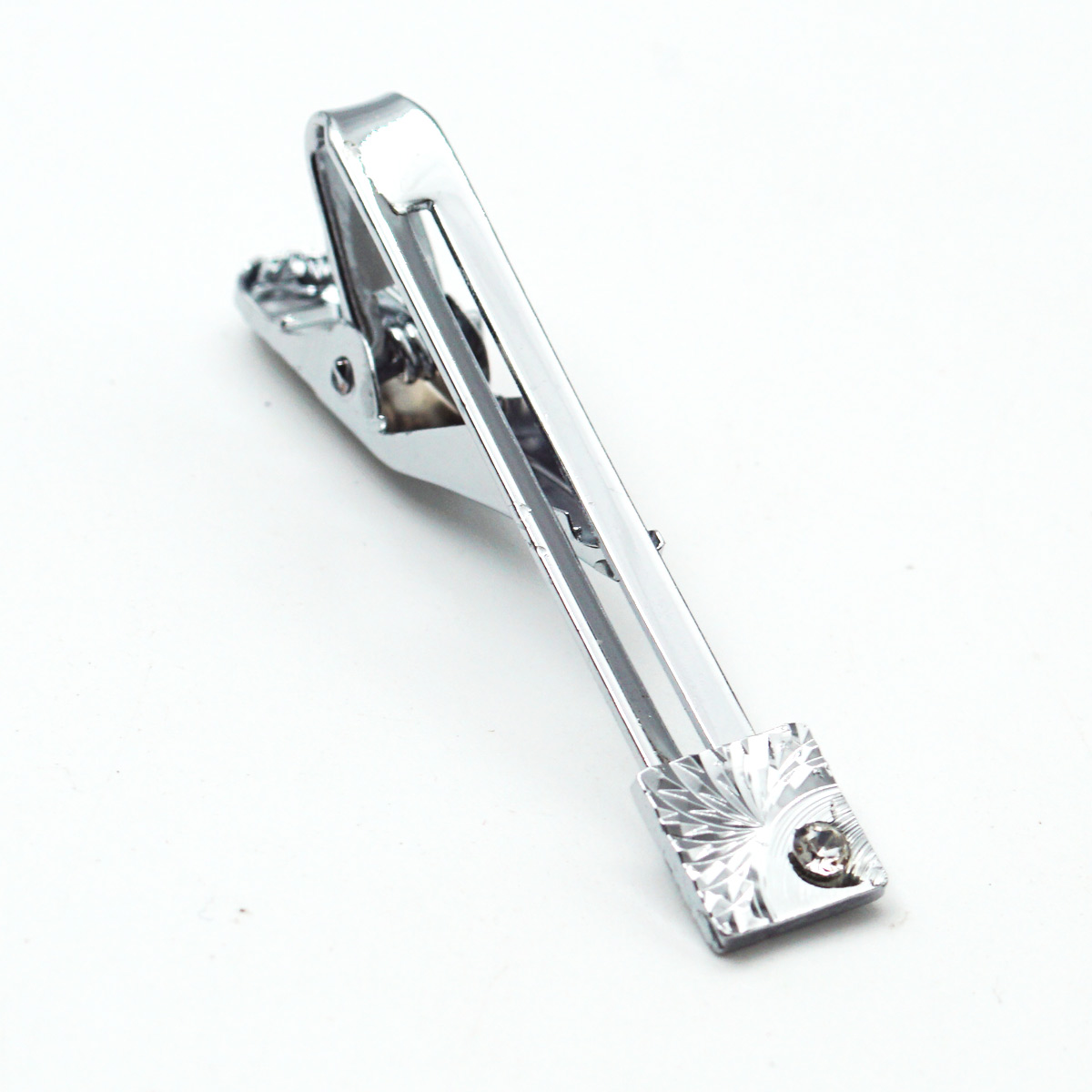 penhouse.in Silver Color With Square Shape Stone Tie Pin SKU 87310