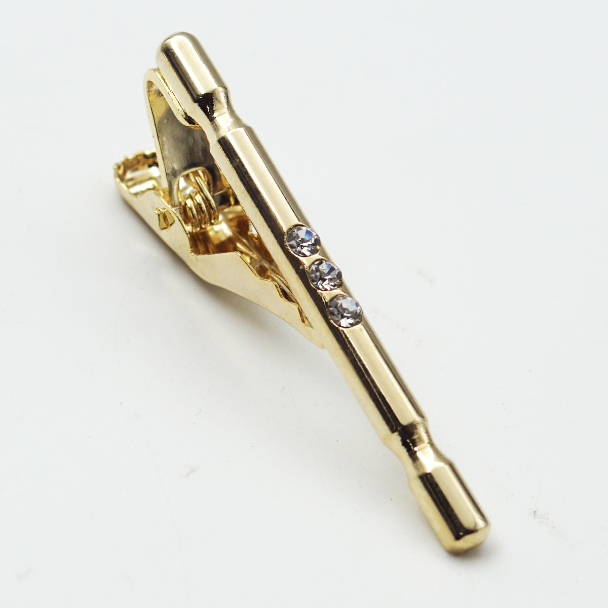 penhouse.in Slim Gold Color With Stone Metal Tie Pin SKU 87318