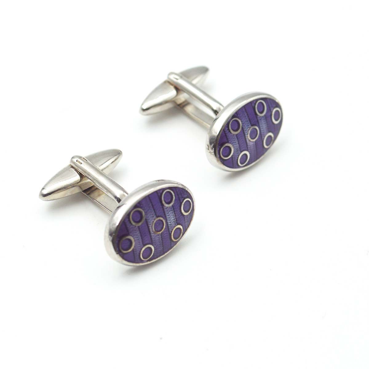 penhose.in Silver With Violet Cufflinks For Men SKU 87343