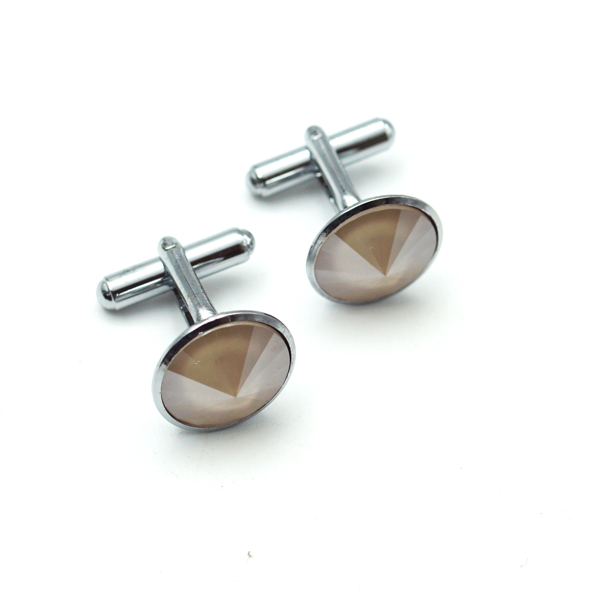 penhose.in Silver Color With Diamond Stone Cufflinks For Men SKU - 87393