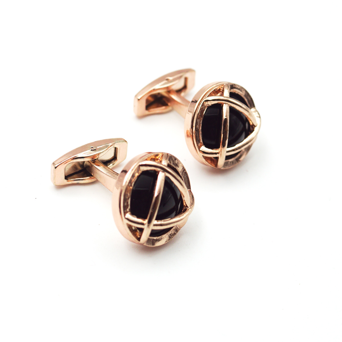 penhose.in Copper With Black Cufflinks For Men SKU - 87401
