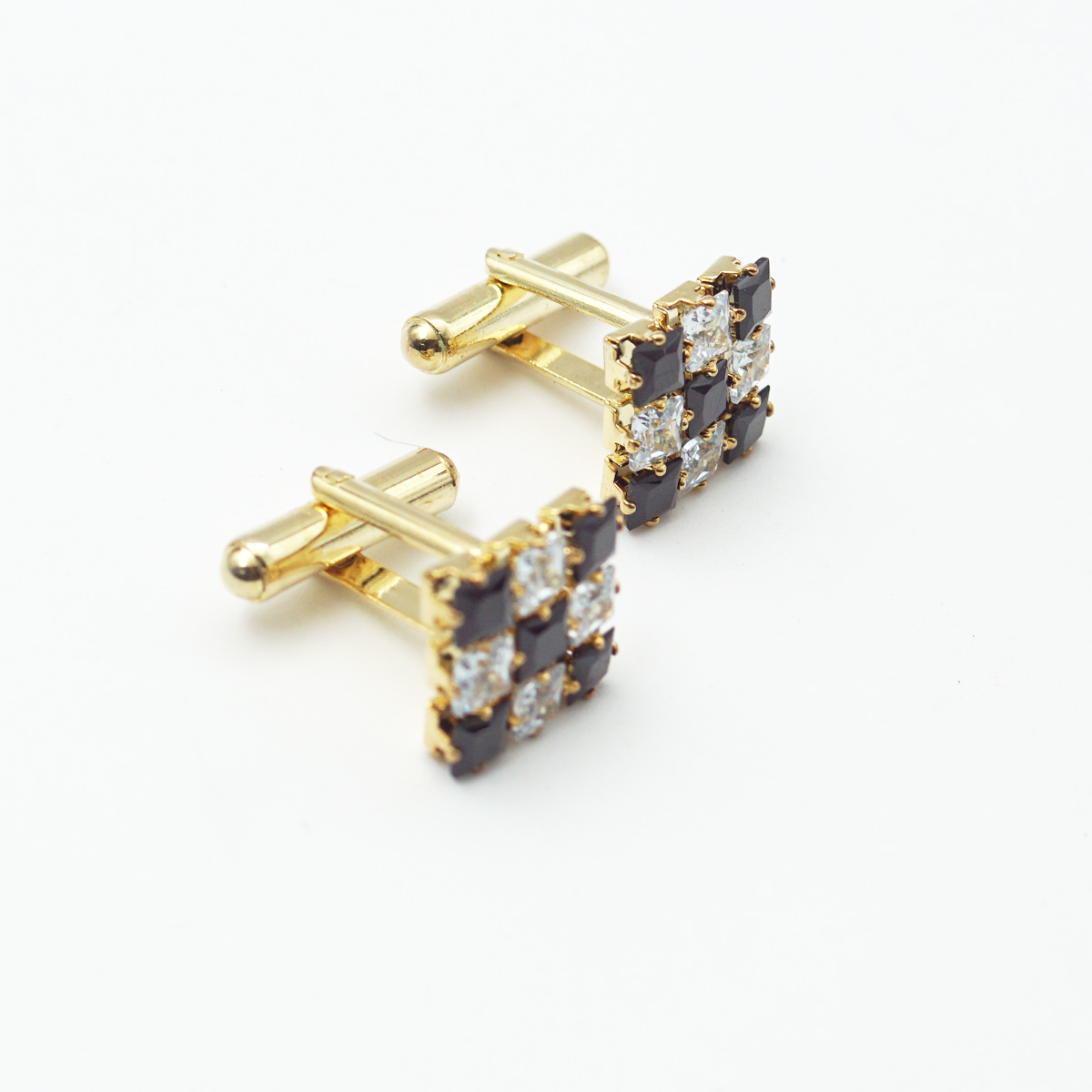 Monex Black With White Color Stone Cufflinks For Men SKU - 87403