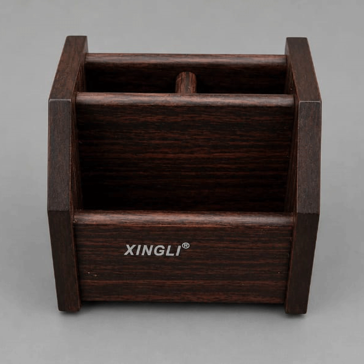 penhouse.in Cardholerds Xingli XL-5004-2 Combination Pencil Vase, 4 Compartment with Rolling Facility, Brown Color Finish Wood, Used in Multi Functional Pen Stand SKU 87413