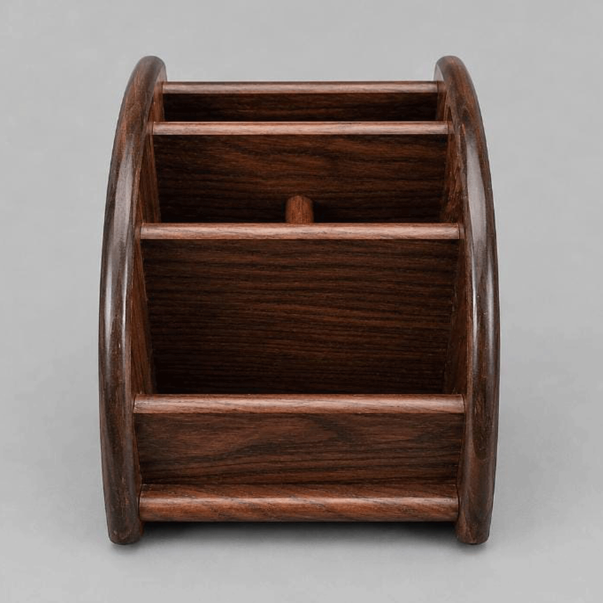 penhouse.in Cardholders 5006 Multipurpose Pen Container, 4 Compartment Without Rolling Facility, Brown Color Finish Wood, Used in Multi Functional Pen Stand SKU 87414