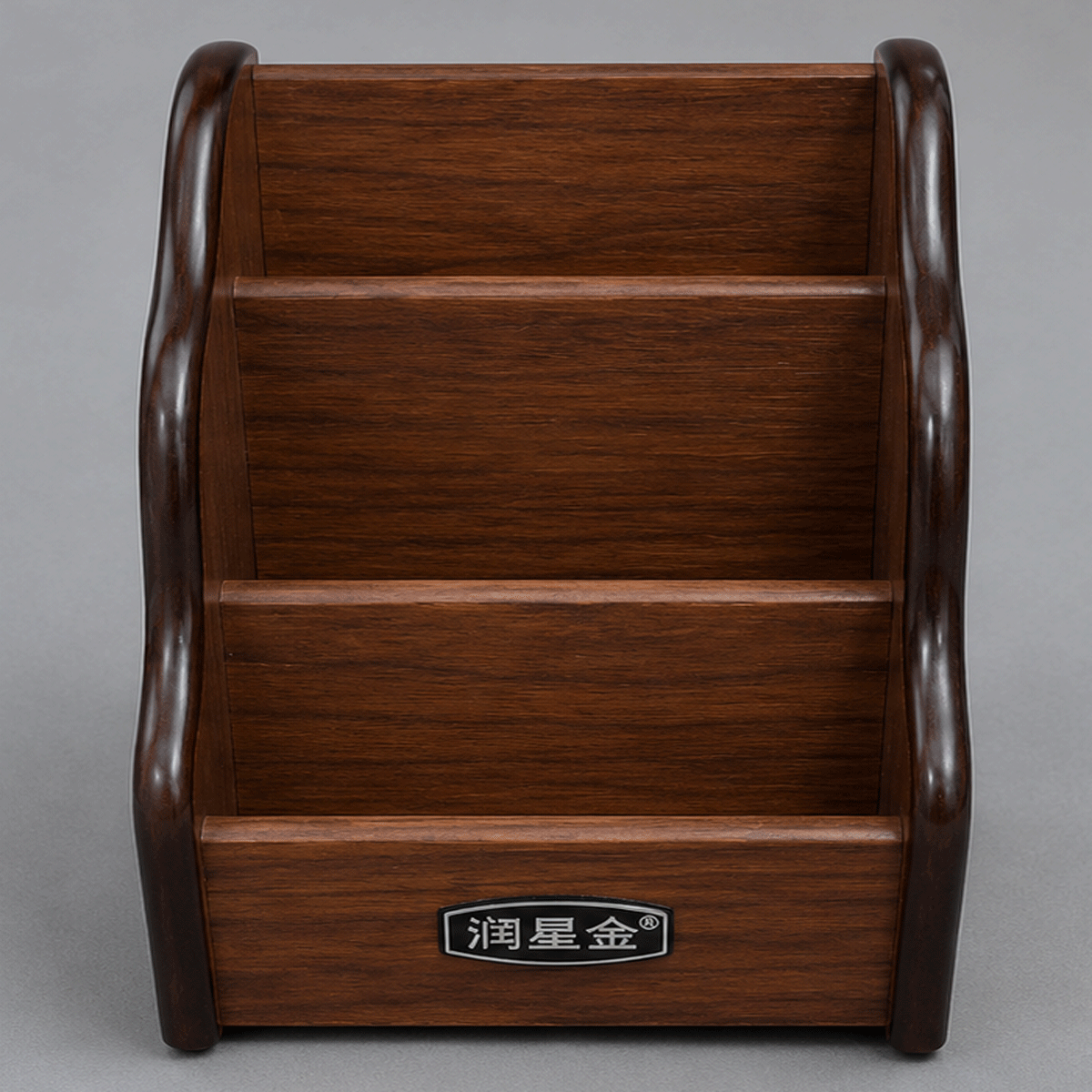 penhouse.in Cardholders RX-8033 Runstar Wooden Products, 4 Compartment , Brown Color Finish Wood , Used in Multi Functional Pen Stand SKU 87416