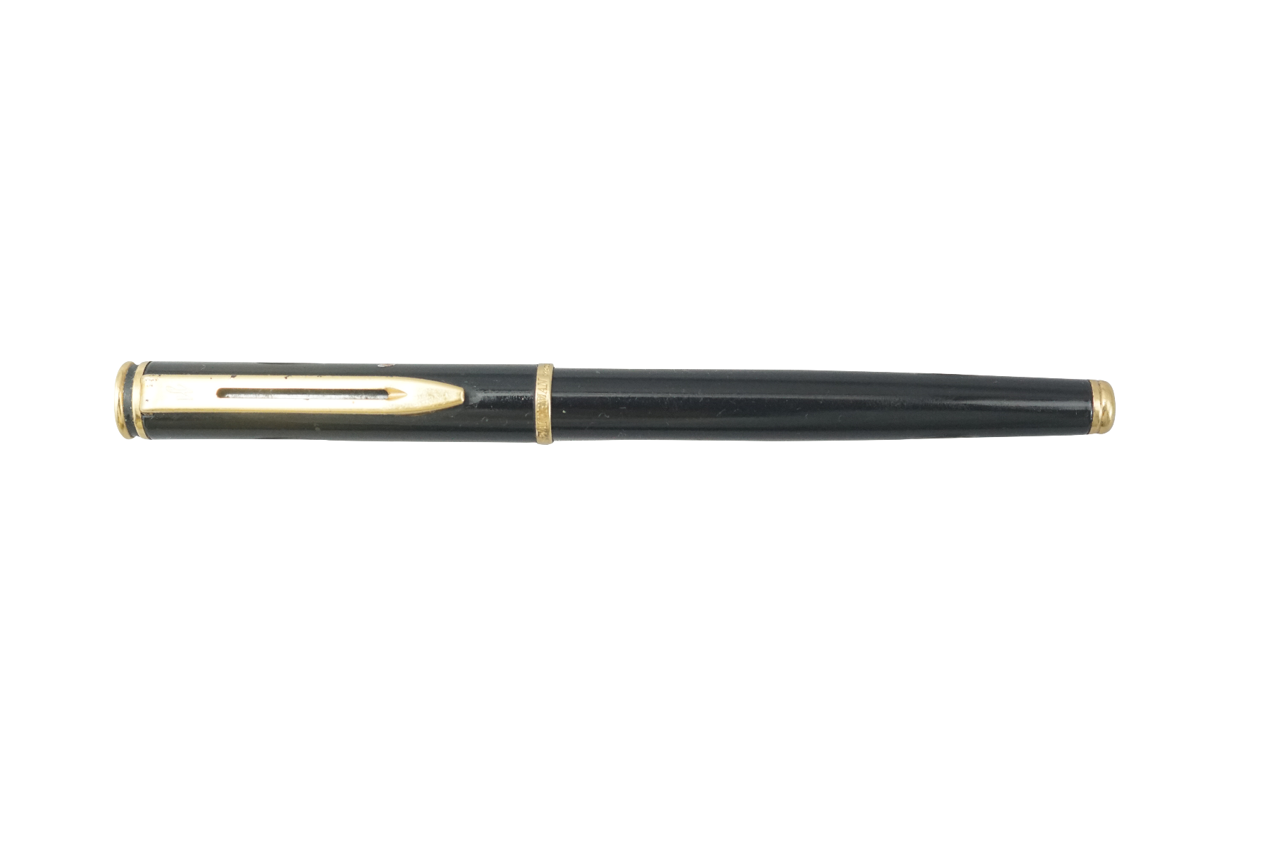 WaterMan Model :91083  Black Color Body With Golden Color Clip Medium Nib fountain Pen - Nib Broken to be replaced.