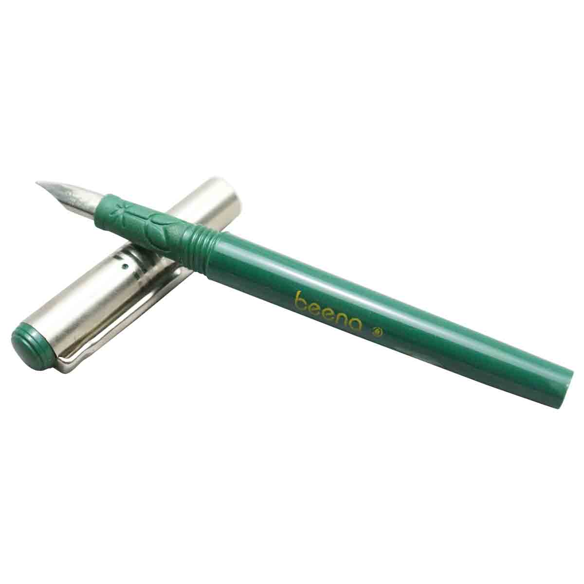 Beena Silver Cap Green  Body Fountain Pen Model - 91100