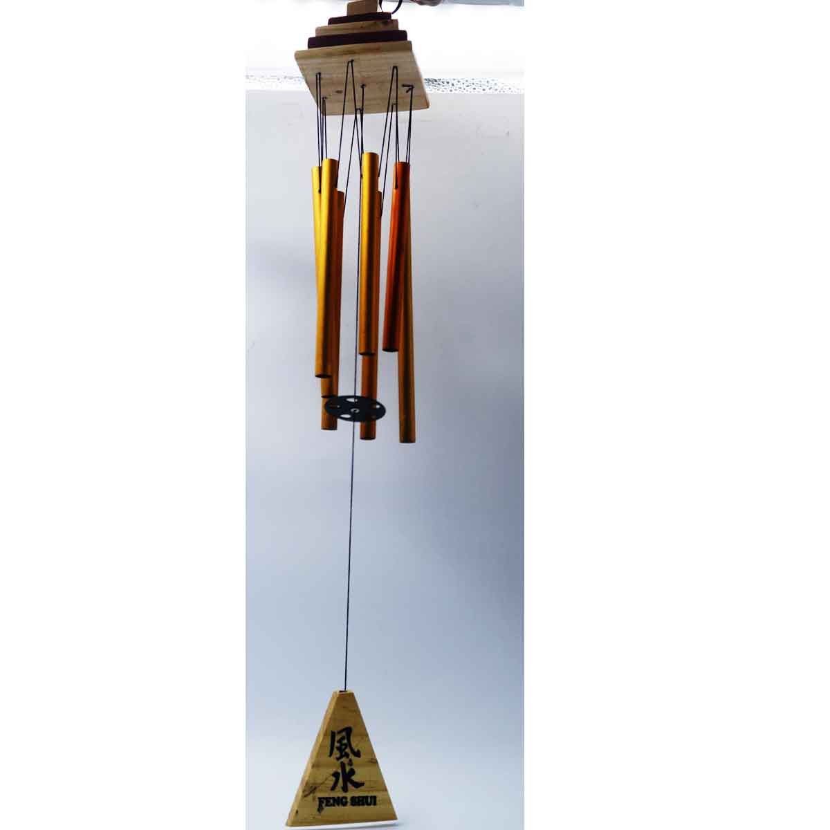 Penhouse.in Decorative Paradigm 5 Pipe hanging Wind Chime with Gold Color SKU 50692