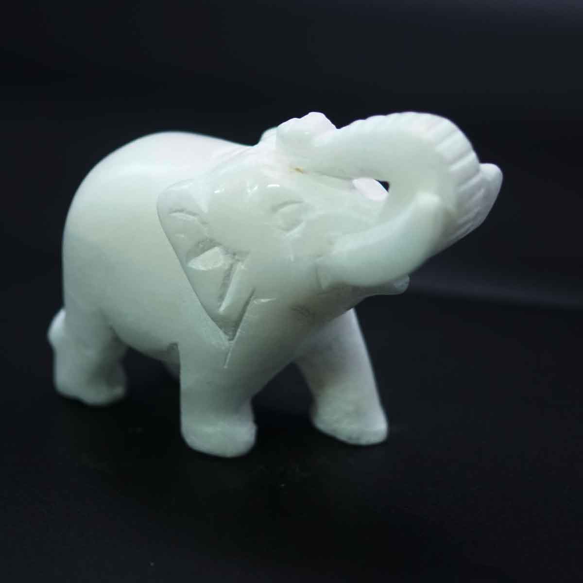 penhouse.in White Marble Inlay Elephant Statue Decorative Hand Carving Simple Pictra Pura Art Work SKU 95039