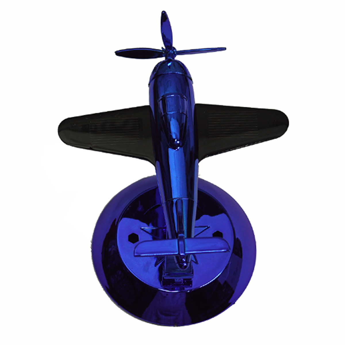 penhouse.in Glossy Royal Blue Color Solar Plane Rotating Car Air Freshner Perfume  SKU 96518