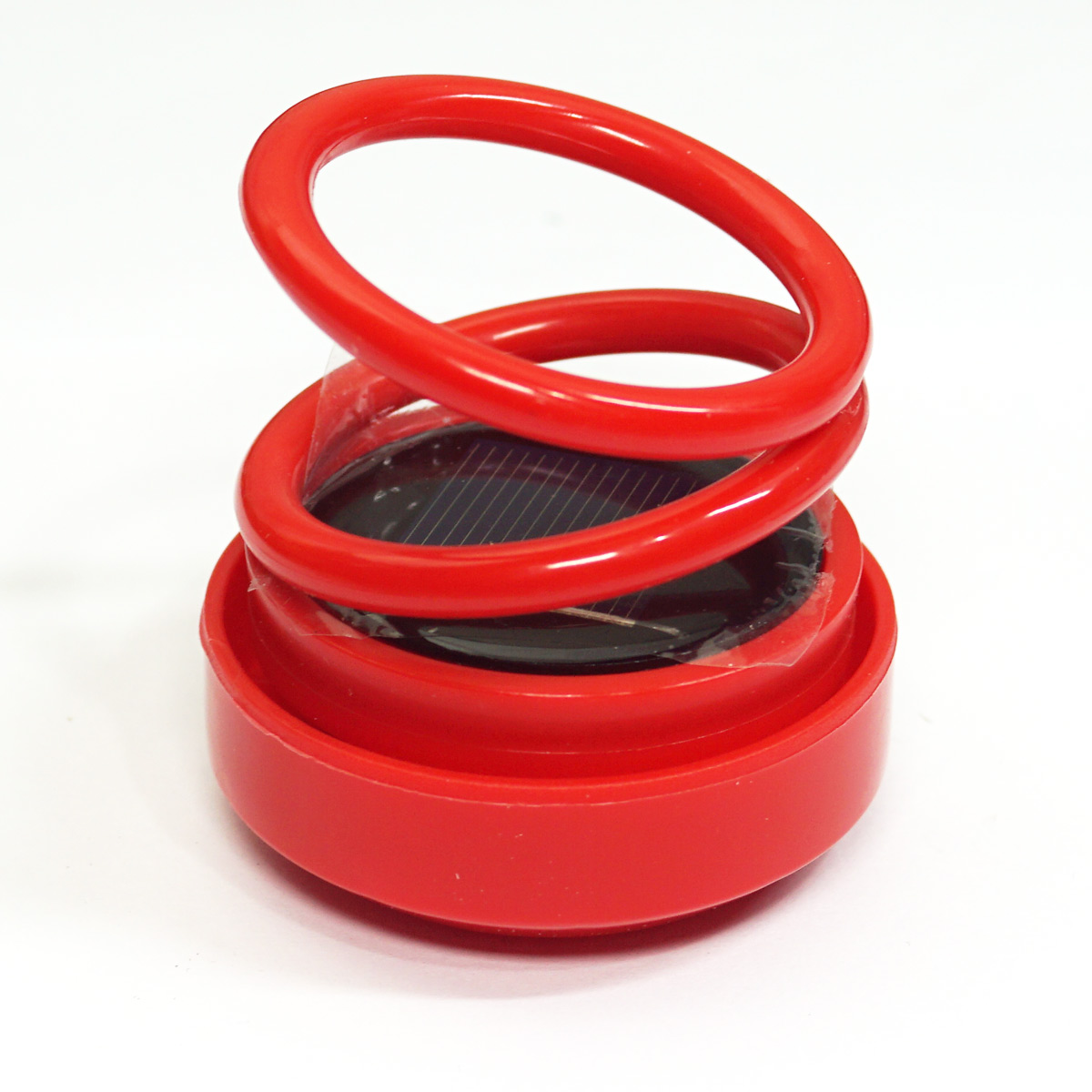 penhouse.in Mat Red Color Solar Power Rotating Double Ring Car Air Freshner Perfume  SKU 96523