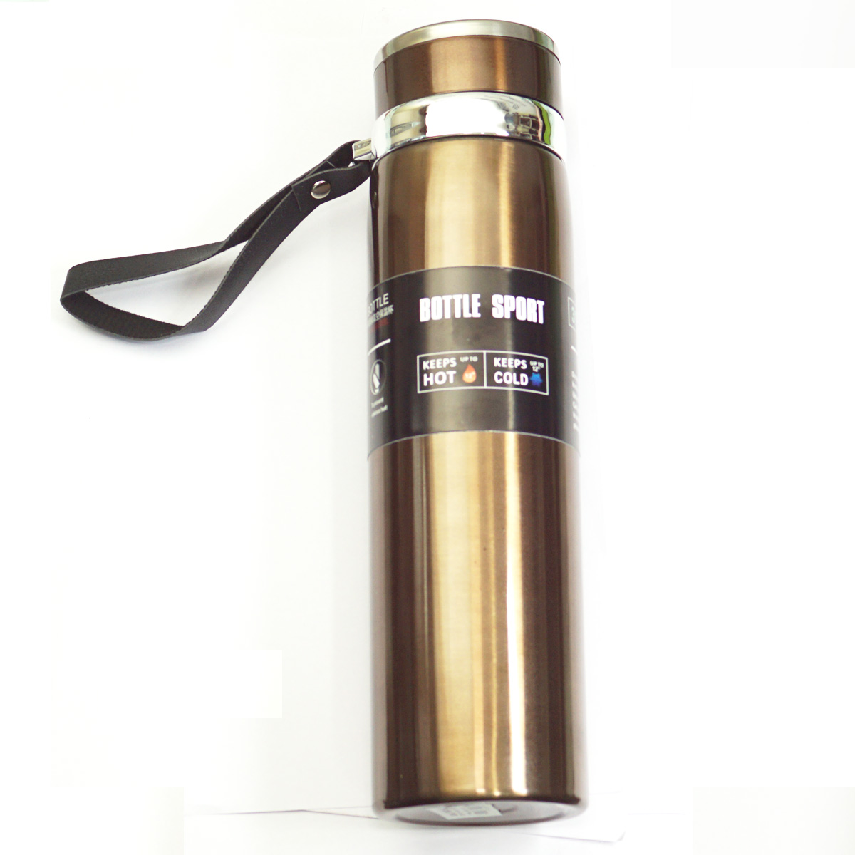 penhouse.in Brown Color Hot And Cool  Sports Stainless Steel Vacuum Flask 1000ml SKU 96542