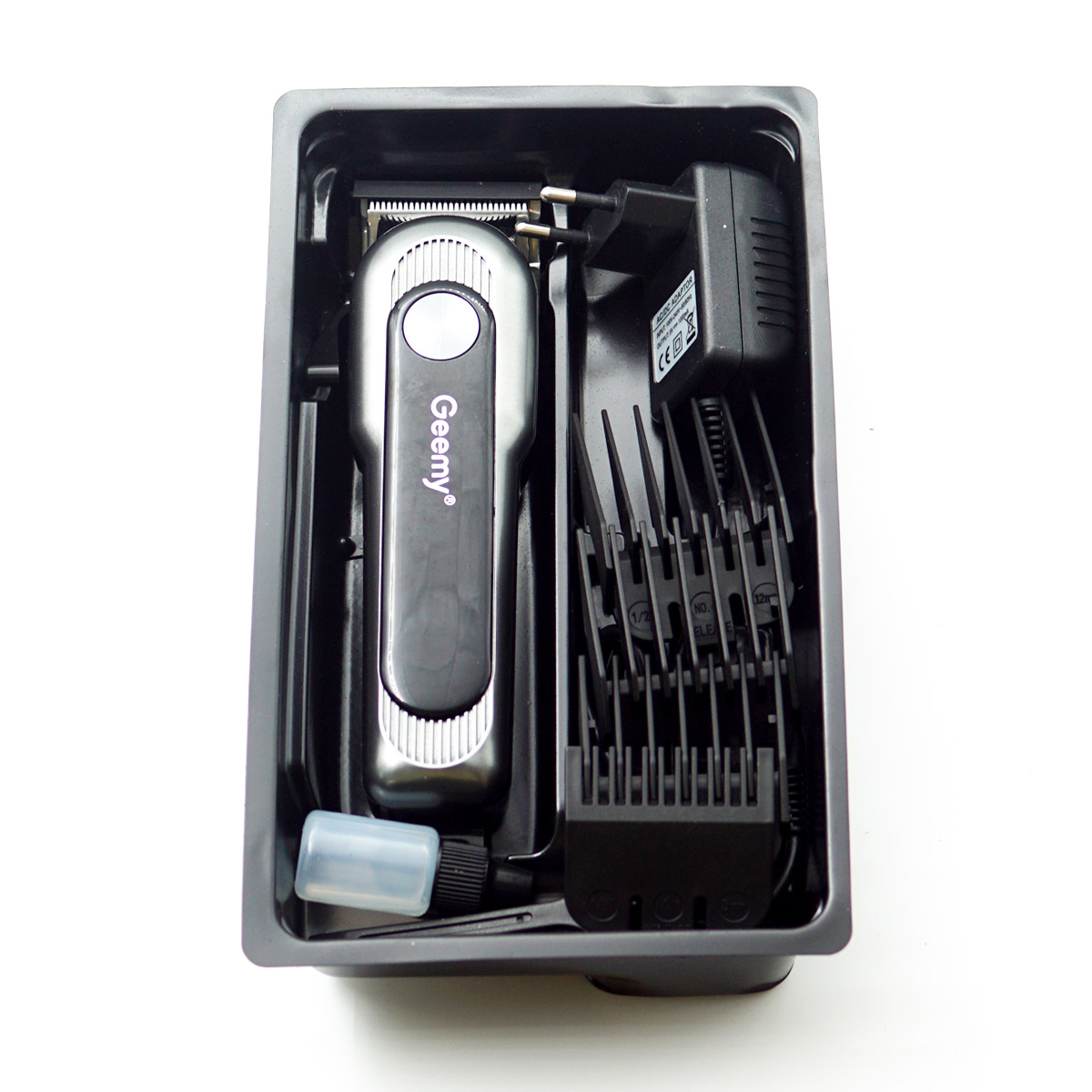 Geemy GM-6080 Trimmer 200 min Runtime 4 Length Settings And Rechargeable Hair Clipper(Black) SKU 96593