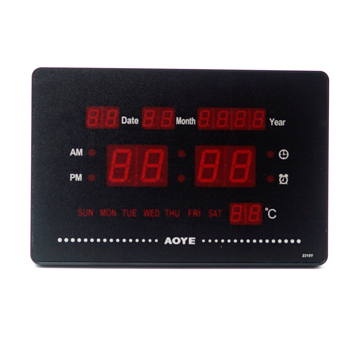 penhouse.in JH2315 Black Color Digital Clock LED Multifunctional Wall SKU 96620