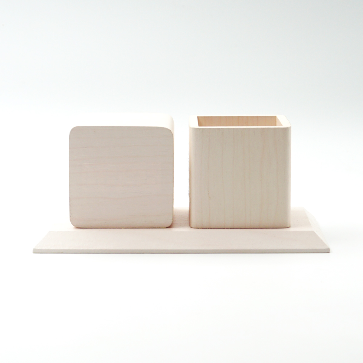 Penhouse.in White Color Plastic Pen Stand Wooden Finish With USB cable and Battery Connecting display Shown Time SKU96649