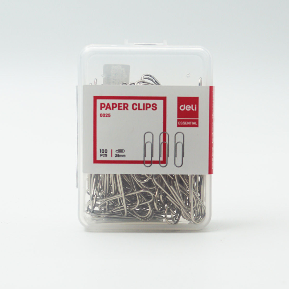 Deli 0025 29mm Sliver  Paper Clips (100pcs)  SKU 96687