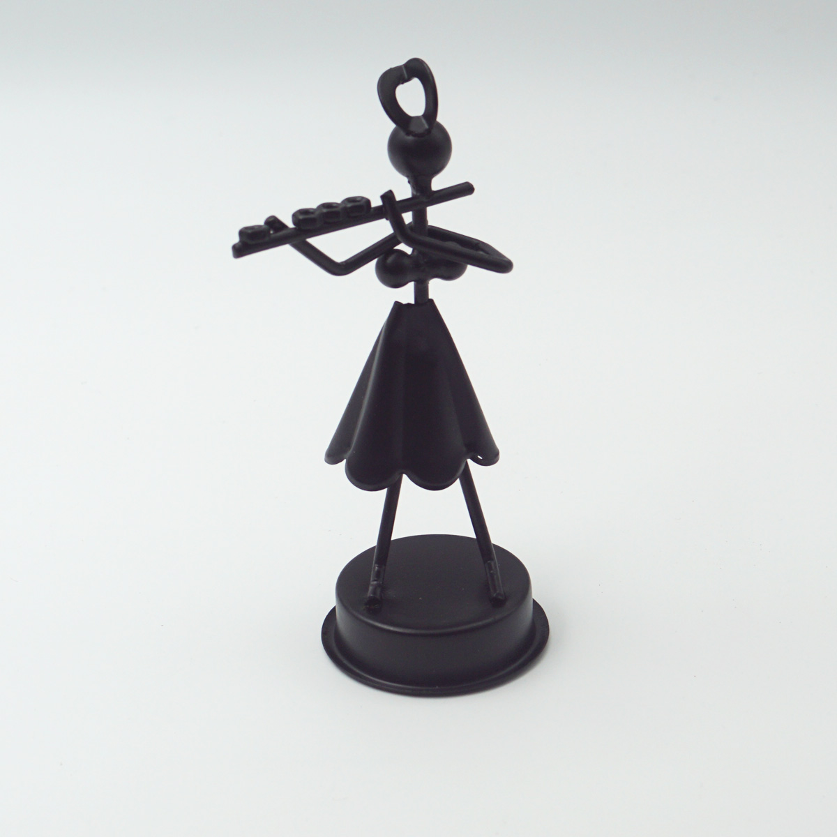 penhouse.in Antique Iron Human With Musical Flute Performance Desktop Ornaments SKU 96781