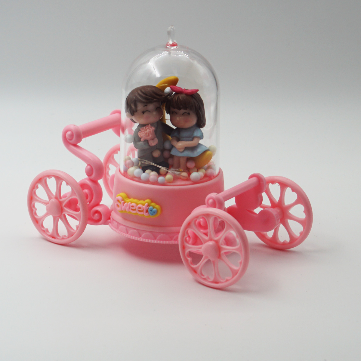 penhouse.in Pinky Sweet Memorable Couple With Music and Lighting Gift With Wheels SKU 96790