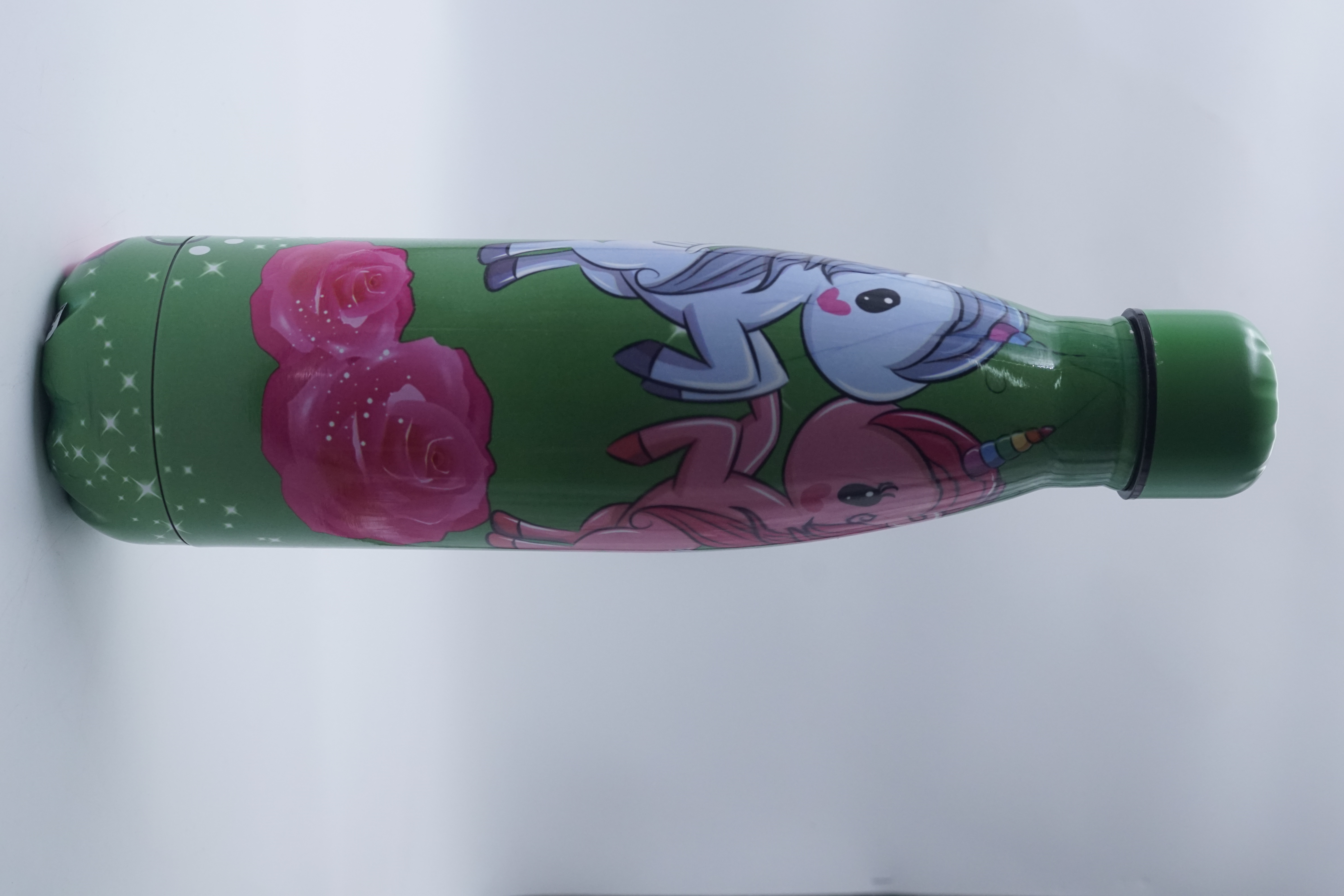 Arav PS - 538 131217 Unicorn Double Wall Water Bottle 500ml Green Color SKU 50897