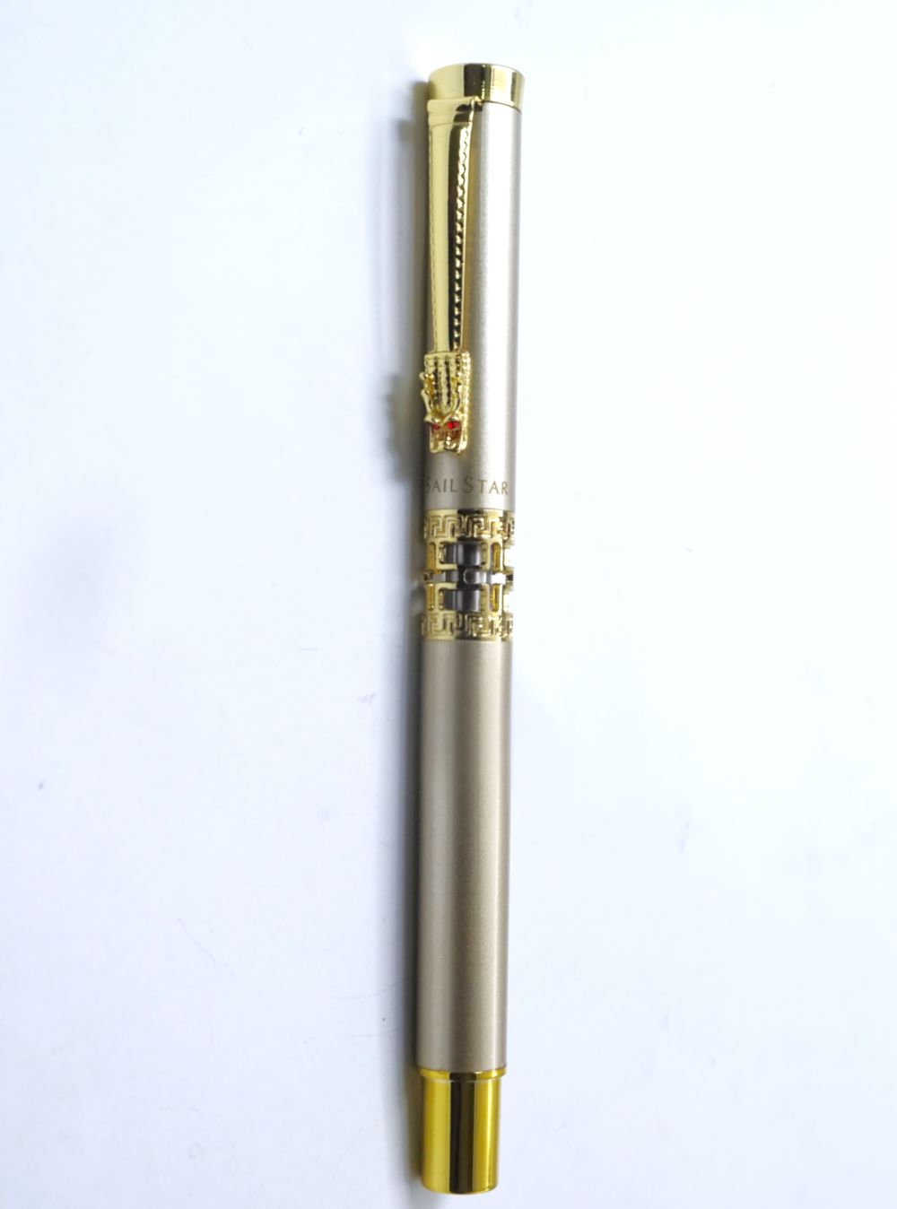 SailStar Gold Color Body And Clip Dragon Symbol Cap type Roller Ball pen SKU 26848