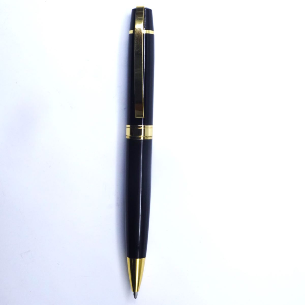 penhouse.in Glossy Black Color Body Gold Clip And Trim Twist Type Ball Pen SKU 26880
