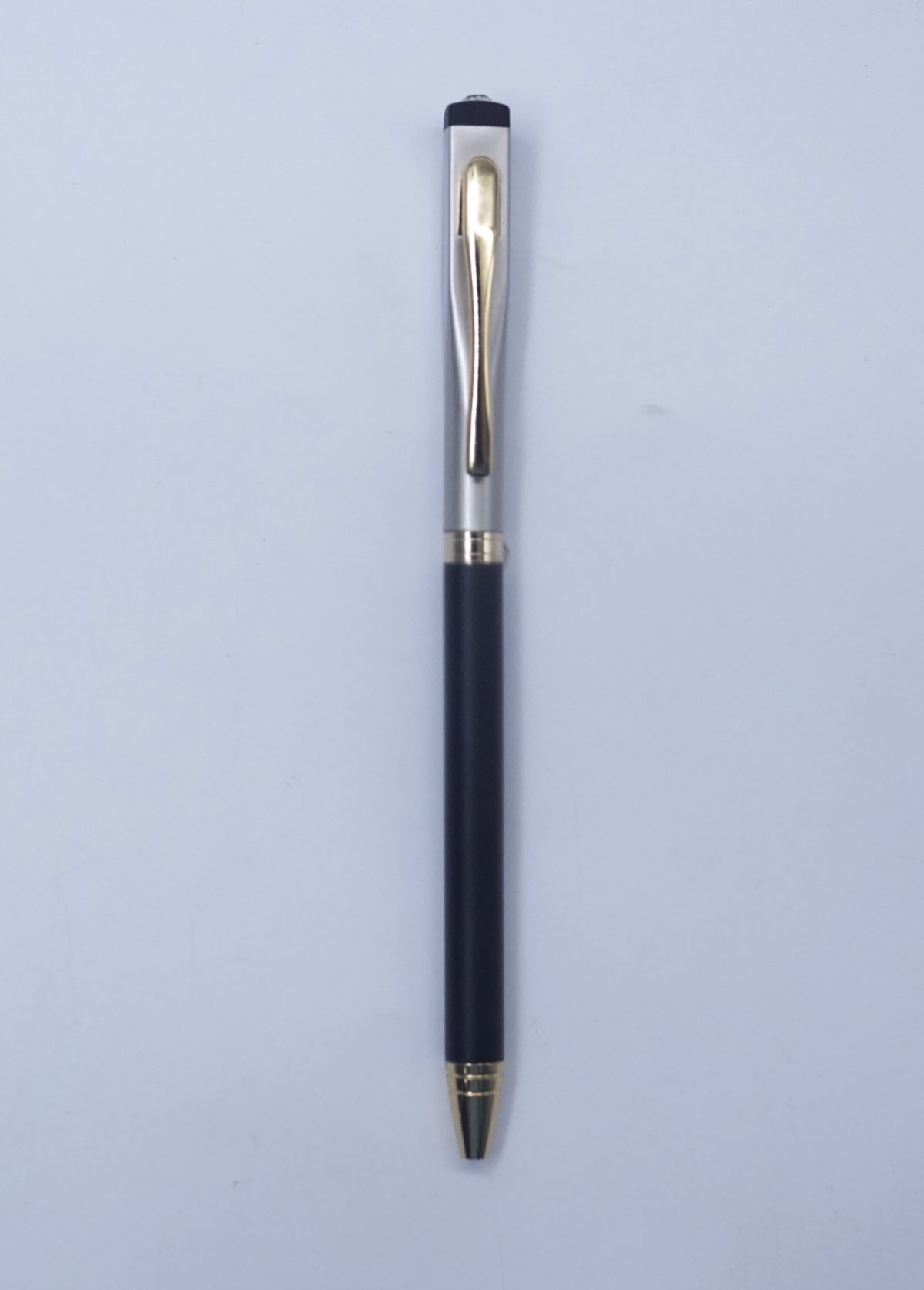  penhouse.in Black Color Body Gold Trim and clip With Top on Stone Twist Type Ball Pen SKU 26679