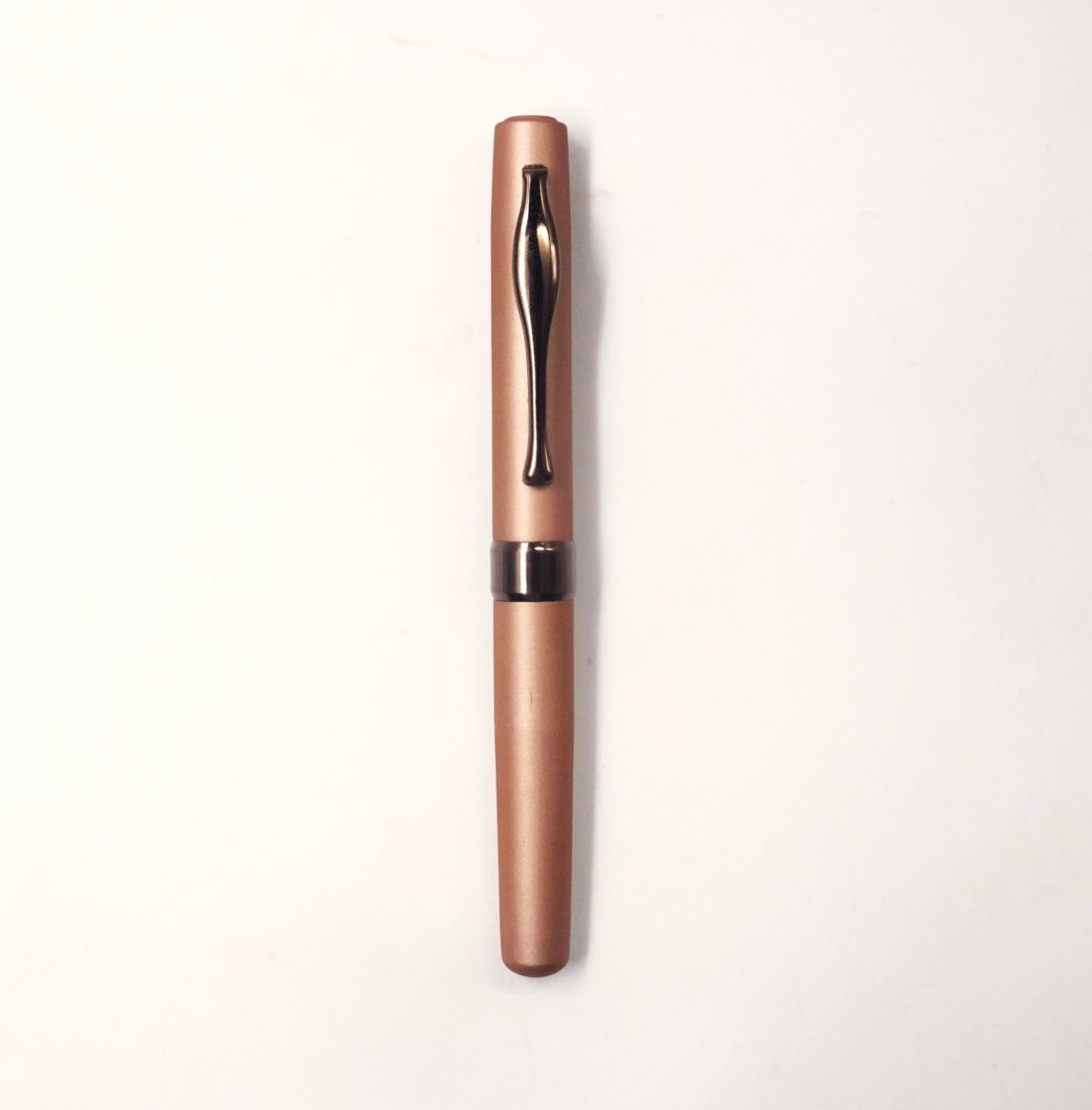 penhouse.in Glossy Peach Color Body With Copper Clip And Trim Fine Tip Short Cap Type Ball Pen SKU 26713