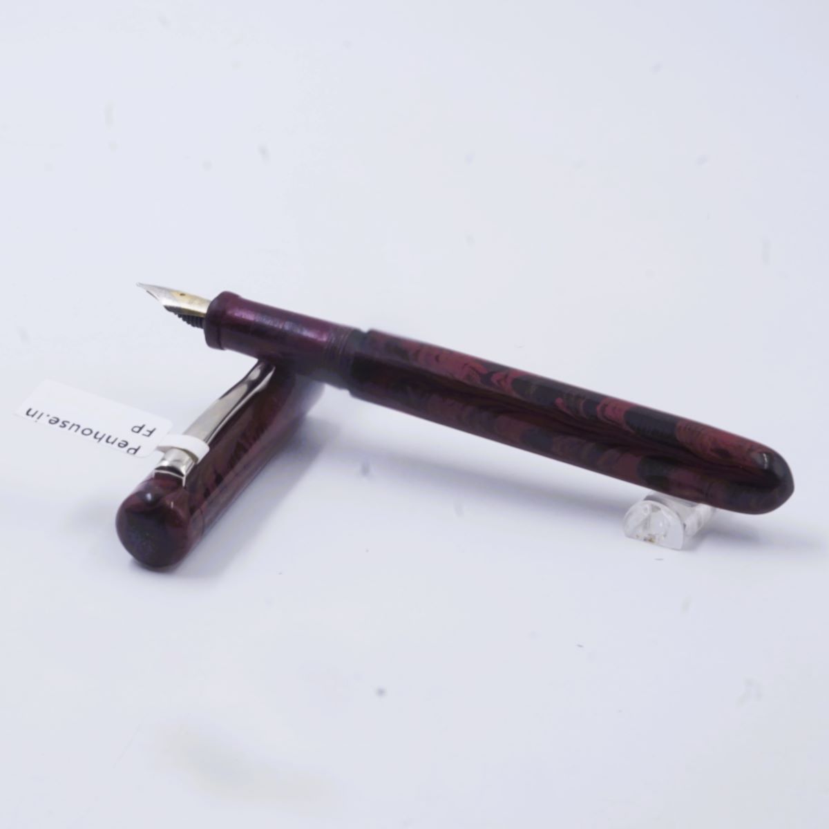 WOW Classic Ebonite 1002A Vaagai(வாகை) Merrown And Black With Silver Clip Eyedropper plus Cartridge And Converter Type Fountain Pen SKU 60045