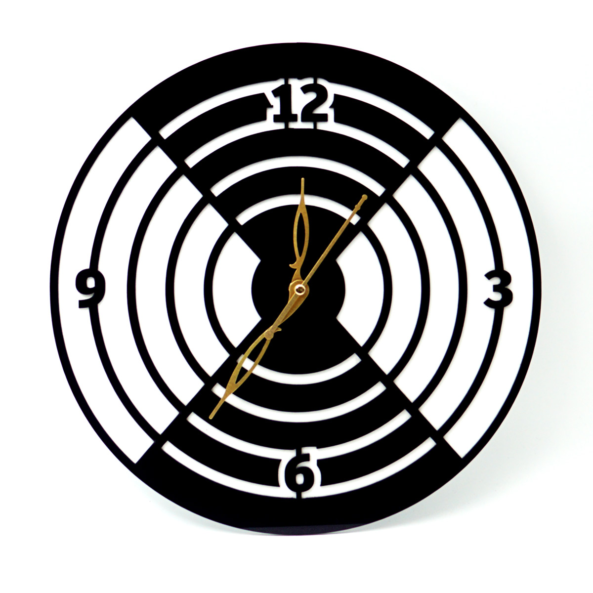 penhouse.in Customizable Acrylic Black With White Color Round Shape Wall Clock 250mm X 250mm SKU ACC052