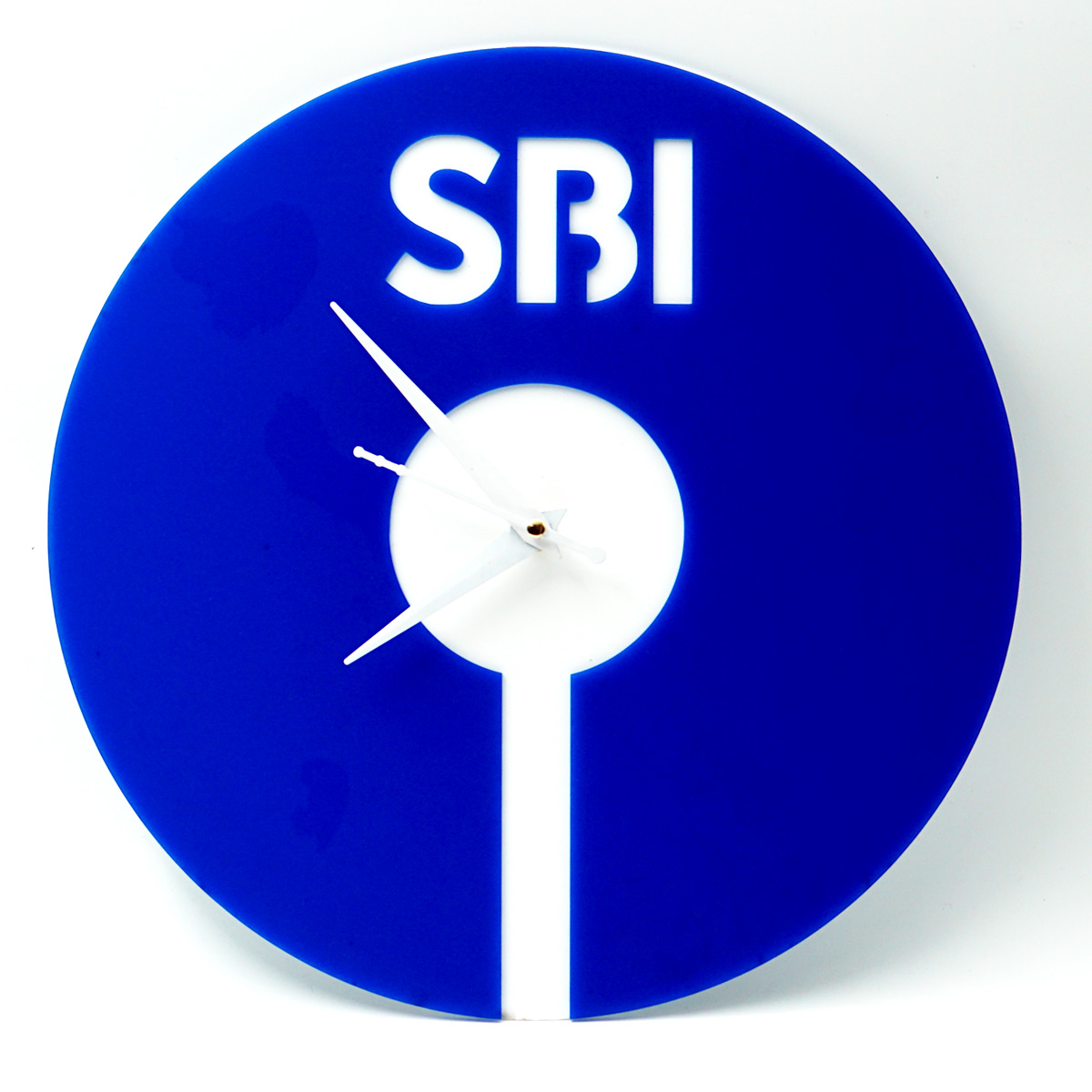 penhouse.in Customizable Acrylic Blue Color SBI Bank Logo Design Wall Clock SKU ACC012