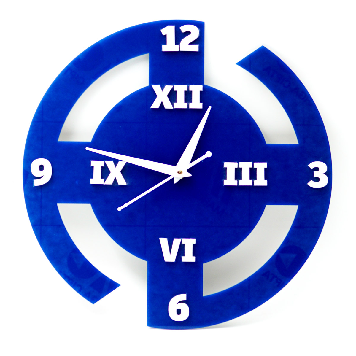 penhouse.in Customizable Acrylic Blue Color  Design Wall Clock SKU ACC031