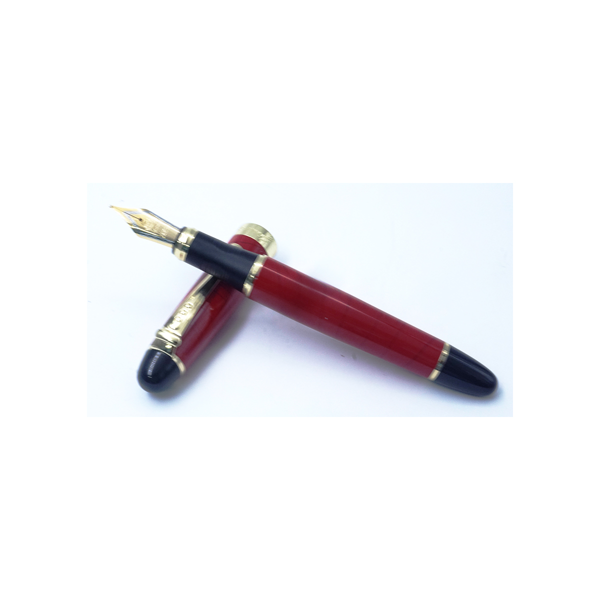 Jinhao X450 Full Red Black Stips Color Body With Medium Nib Converter Type Fountain Pen No 35 Nib SKU 26387