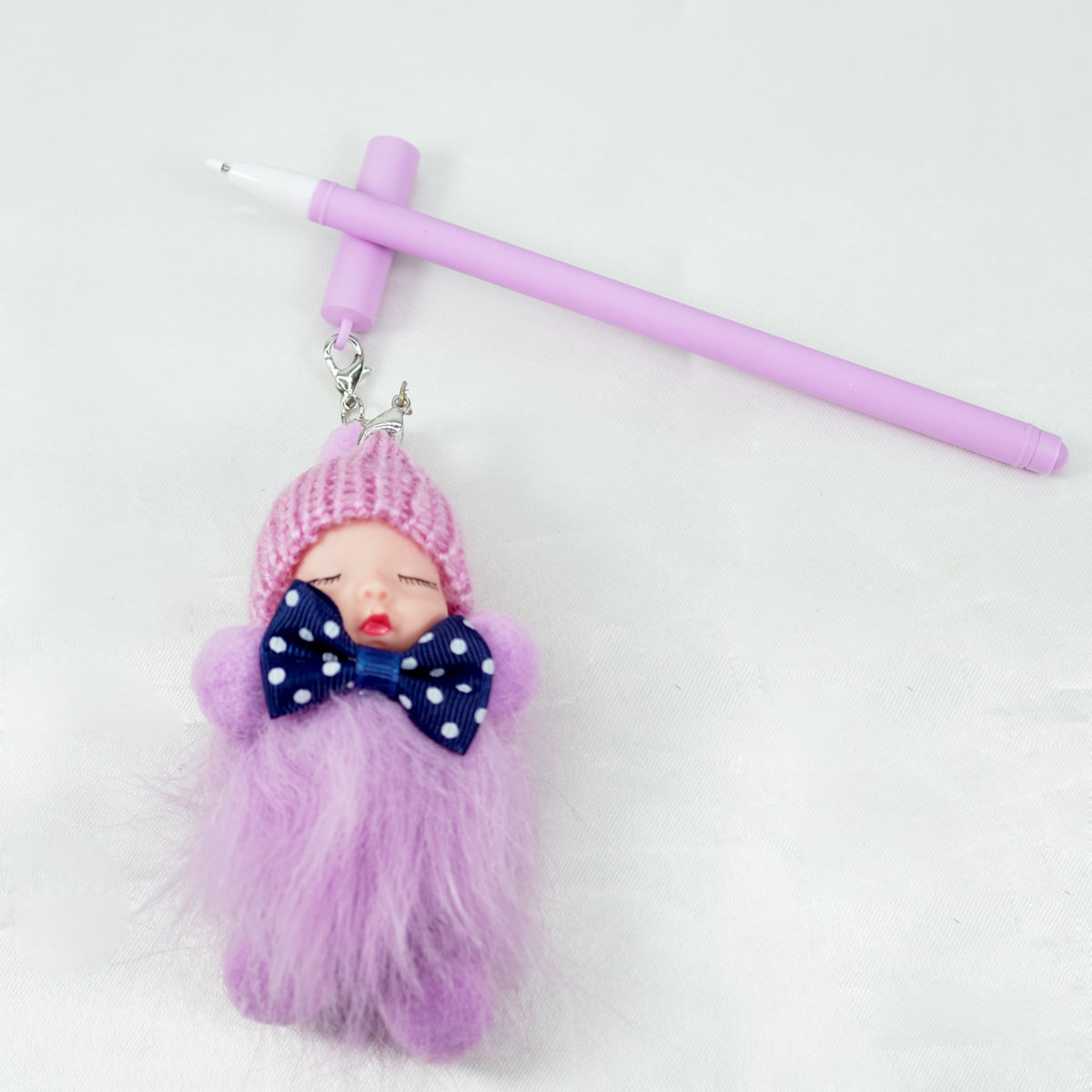 penhouse.in Purple Color Jel Pen With Purple Color Baby Doll Key chain SKU 51687