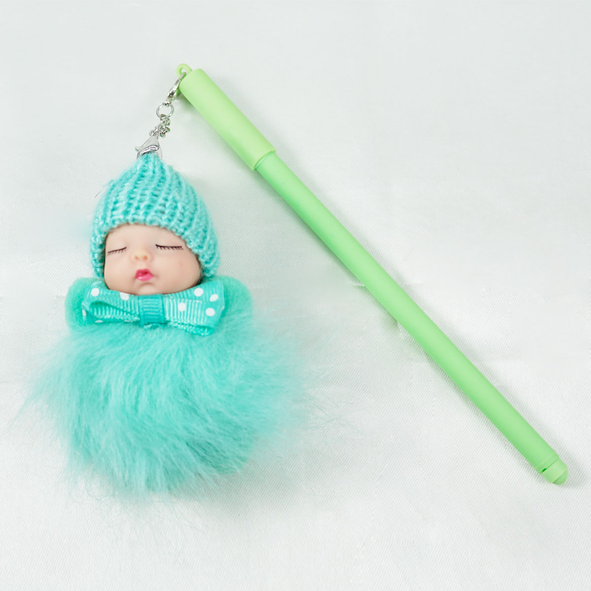 penhouse.in Green Color Jel Pen With Green Color Baby Doll Key chain SKU 51688