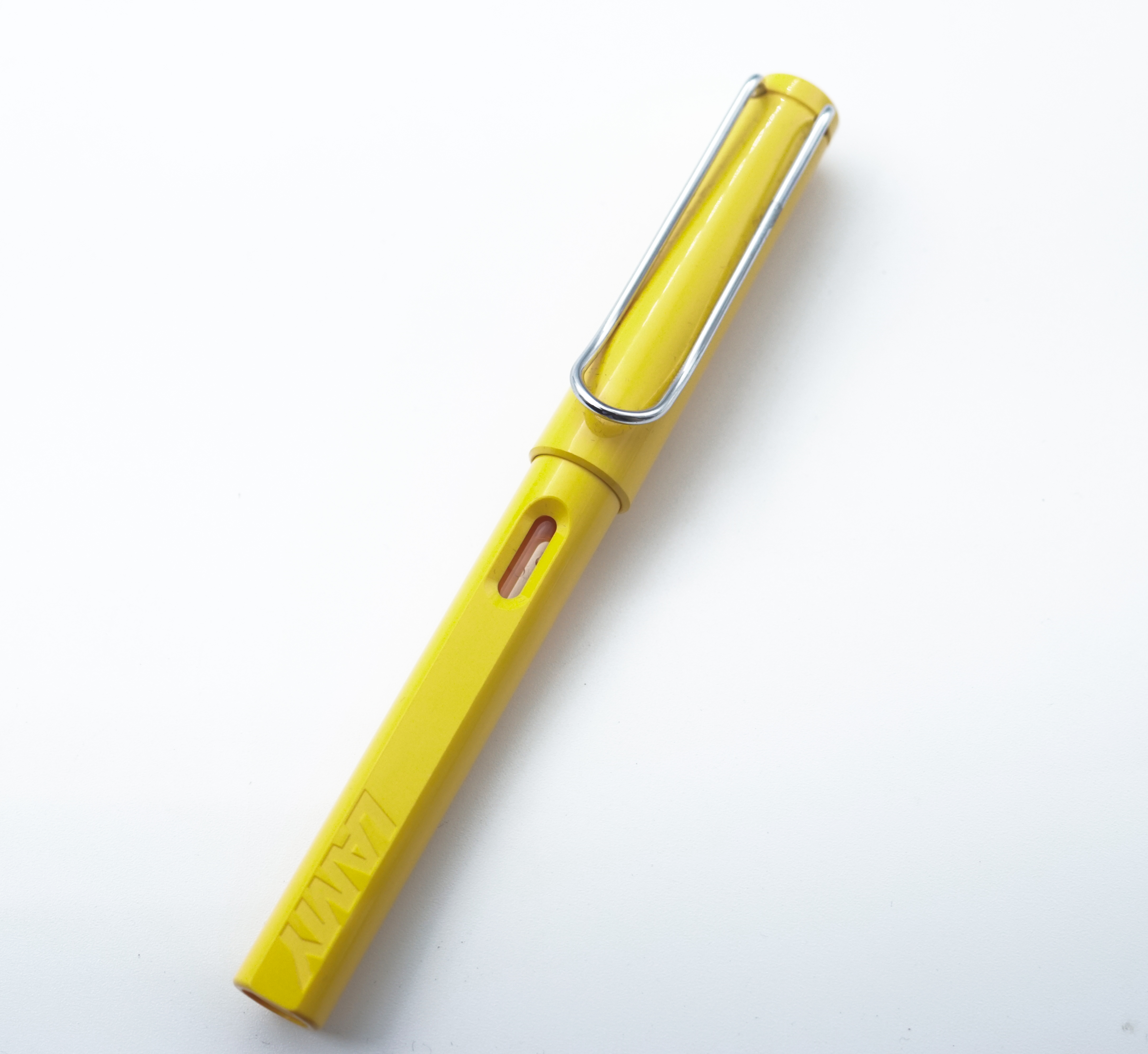 Lamy Safari Yellow Color With Sliver Clip Medium Nib Converter type Fountain Pen SKU 24783