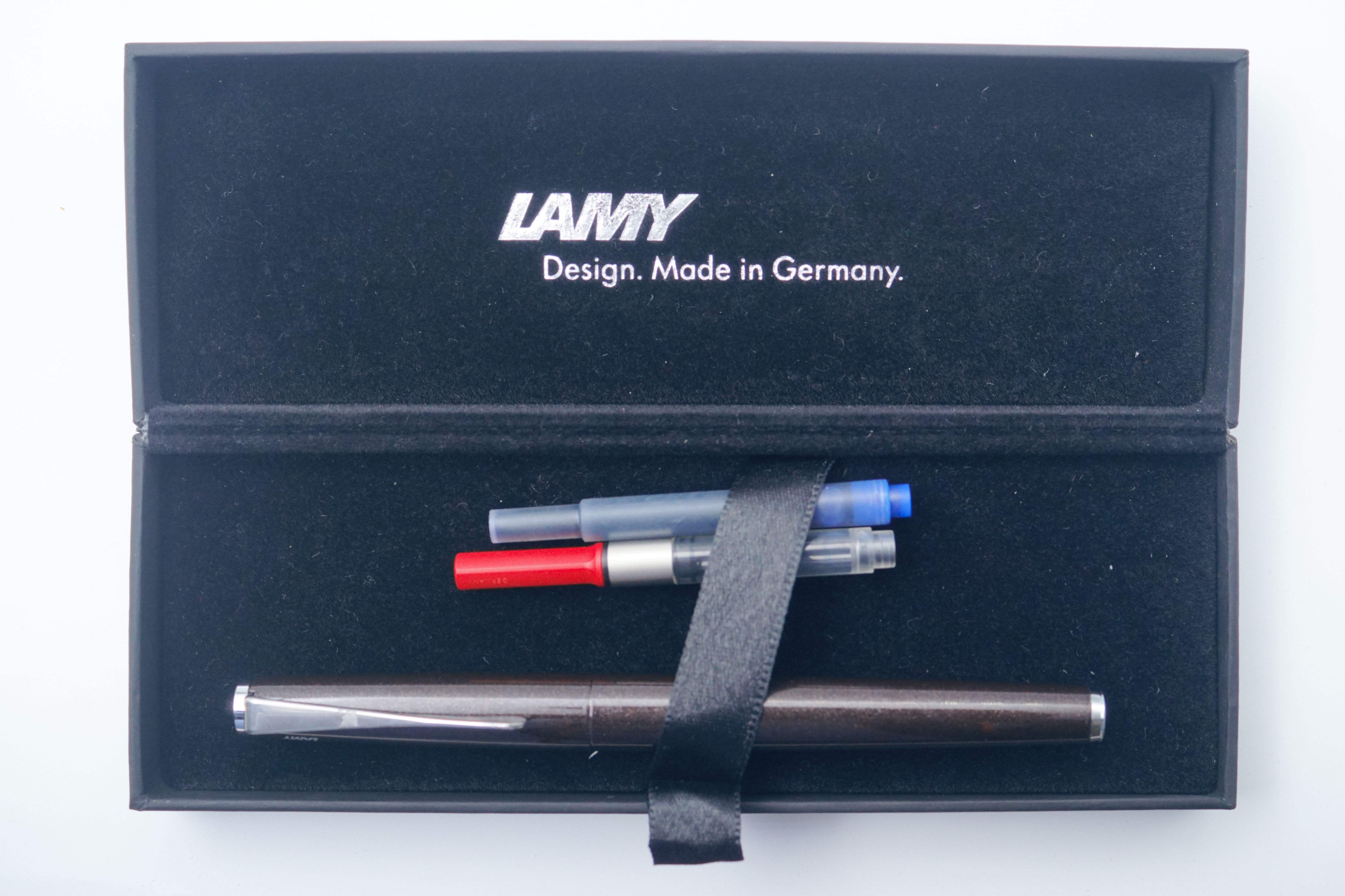 Lamy Studio Dark Brown Color Body With Sliver Clip Fine Nib Converter Type Fountain pen SKU 24789