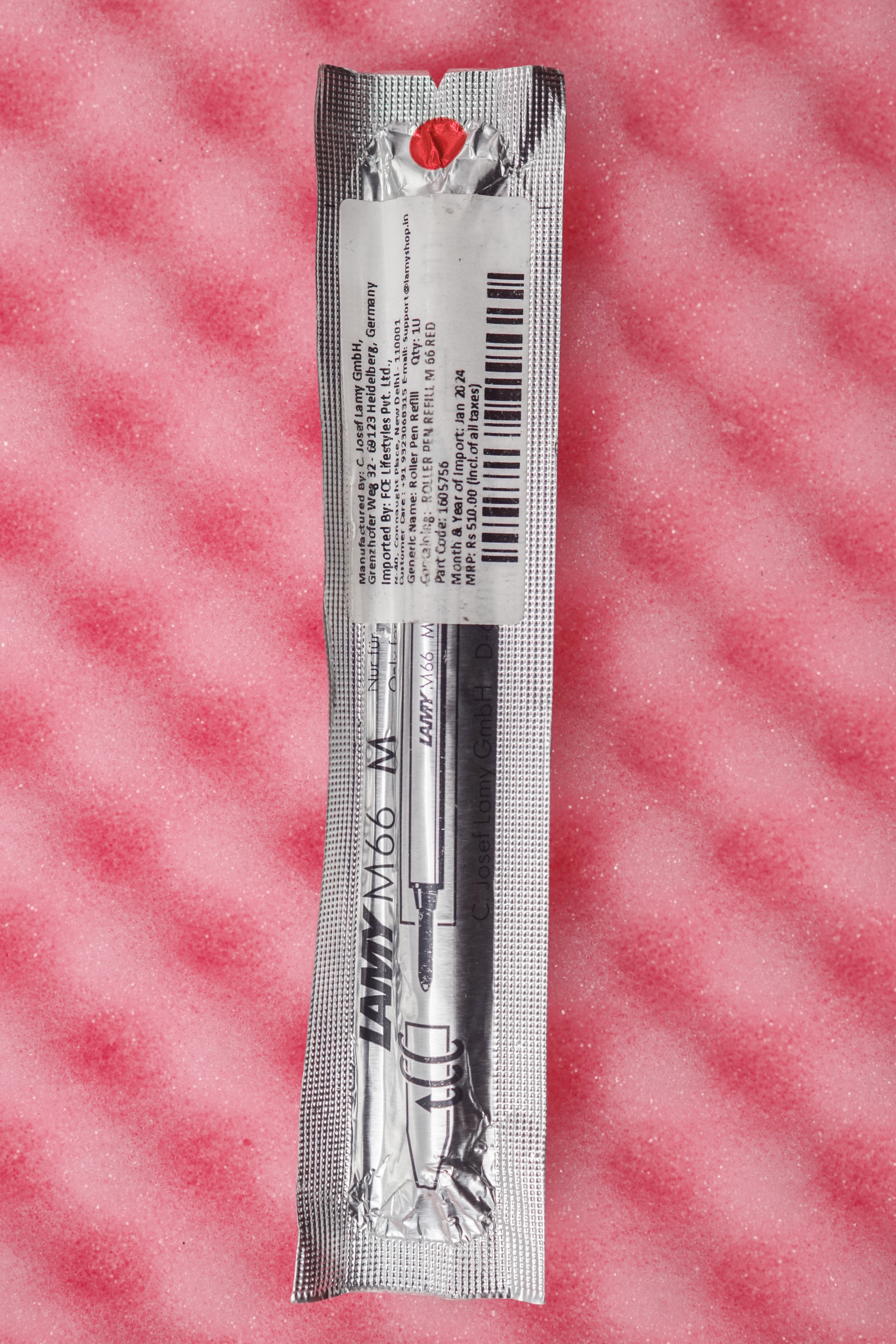 Lamy 1605756 Roller Pen Refill  Medium 66 Red Color  SKU 71665