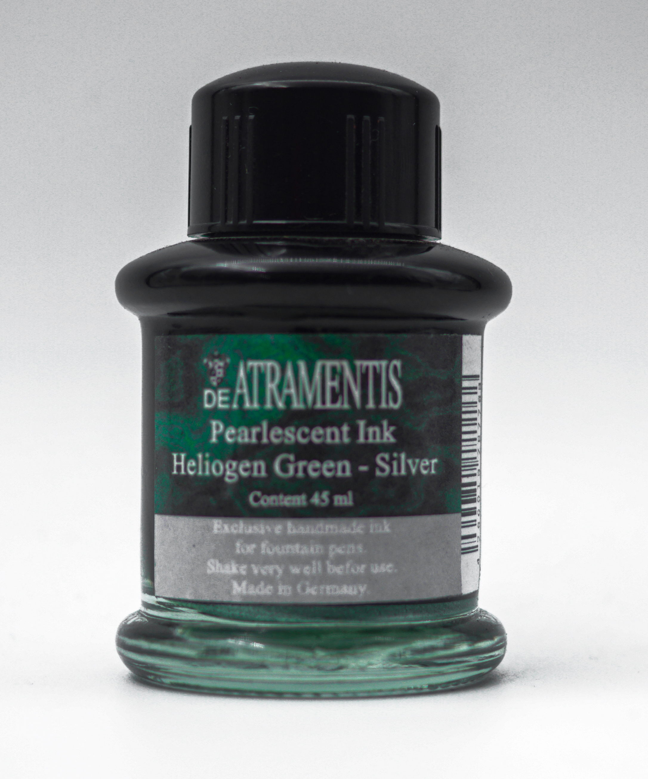 DE ATRAMENTIS Pearlescent Heliogen Green Sliver Color 45ml Ink Bottle SKU 70881