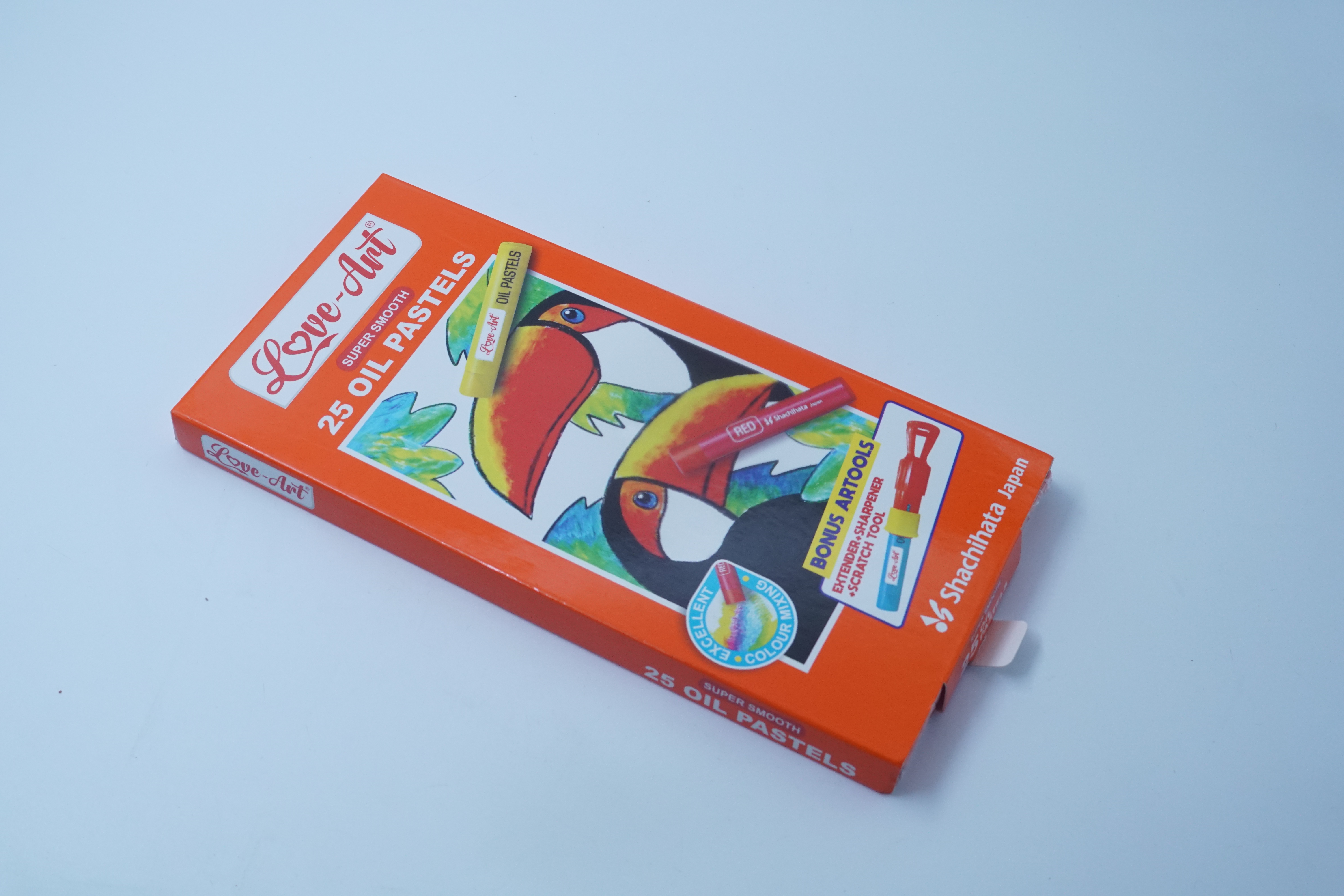 Artline Oil pastels 25 Shades Super Smooth and easy to apply ideal for color mixing, Tinting. Itinting Shading And Creatring texture Extenderr +Sharpener + Scaratch tool SKU 50350