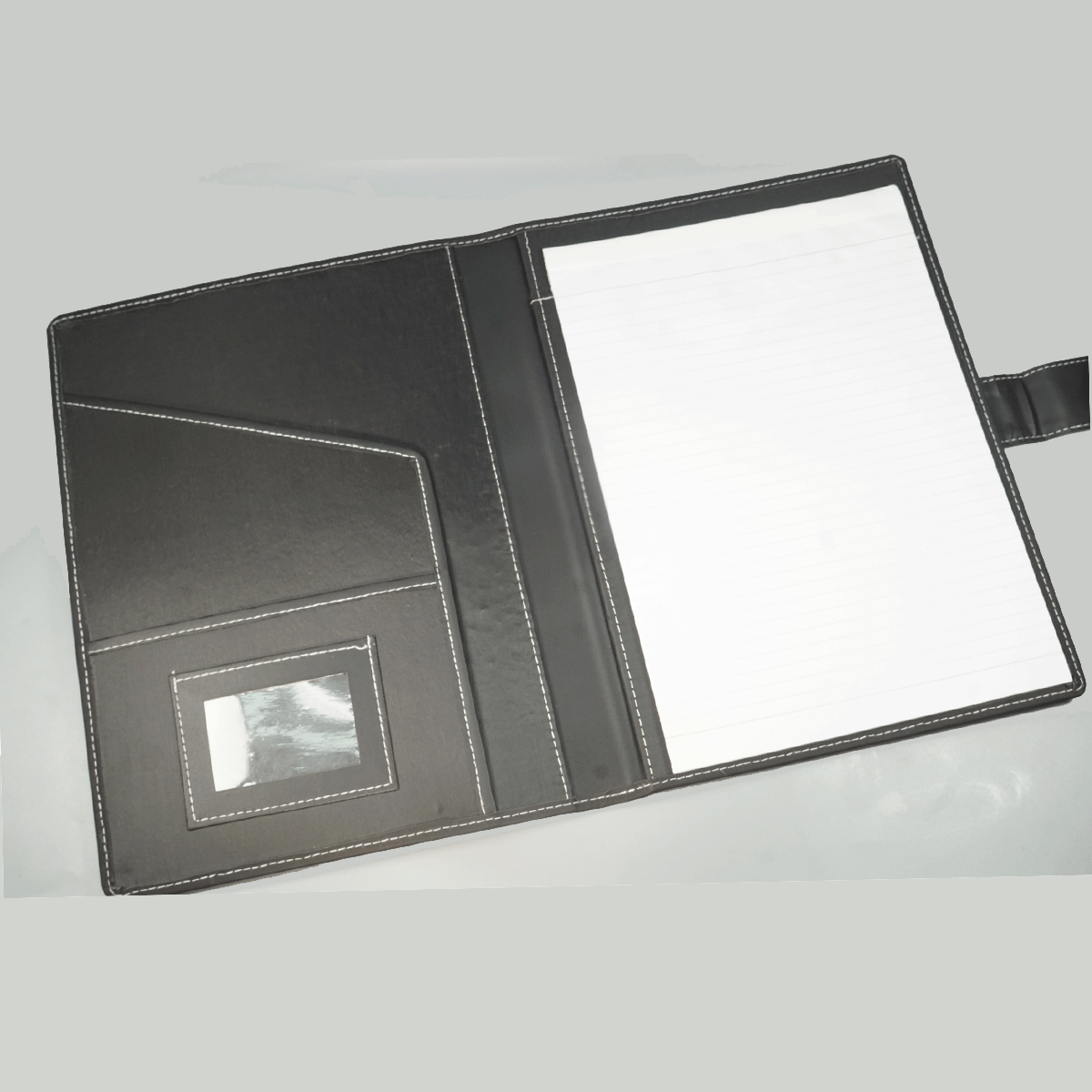 Solo CF001 Black Color A4 Size Leatherette Conference Folder With Pad SKU 52011