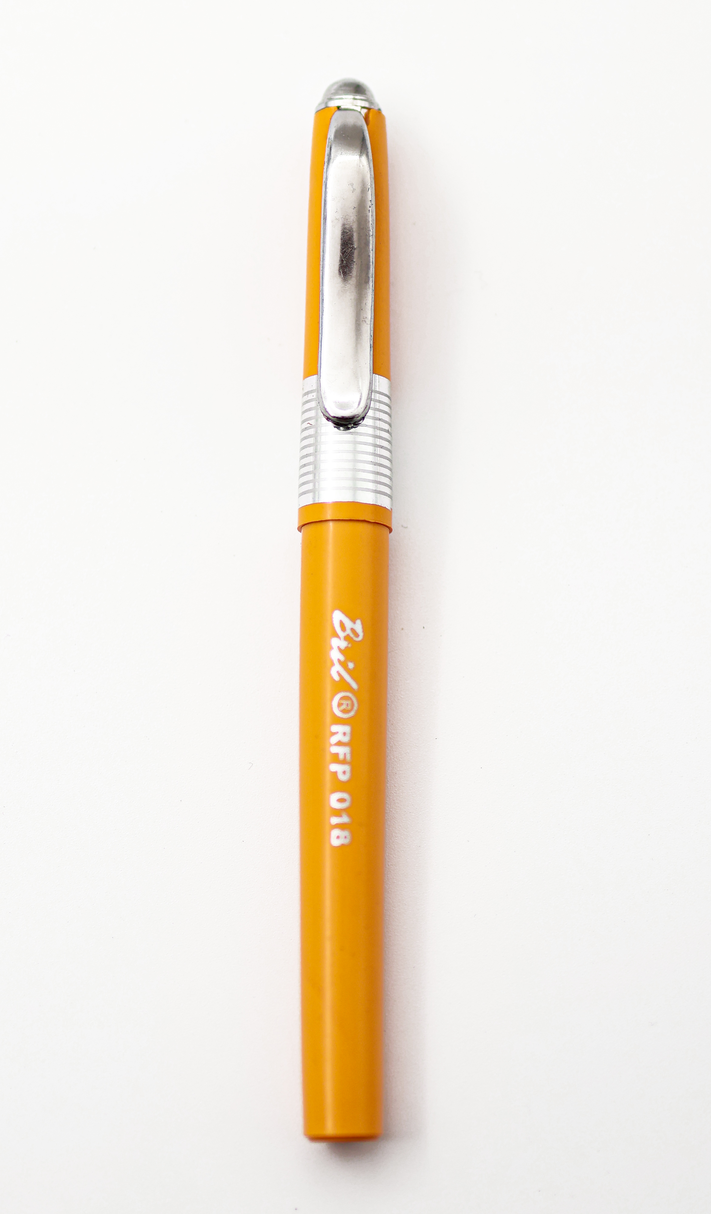 Bril RFP 018 Yellow Color Body With Fine Nib Silver Designed  Trim  Eye Dropper Fountain Pen SKU 24850