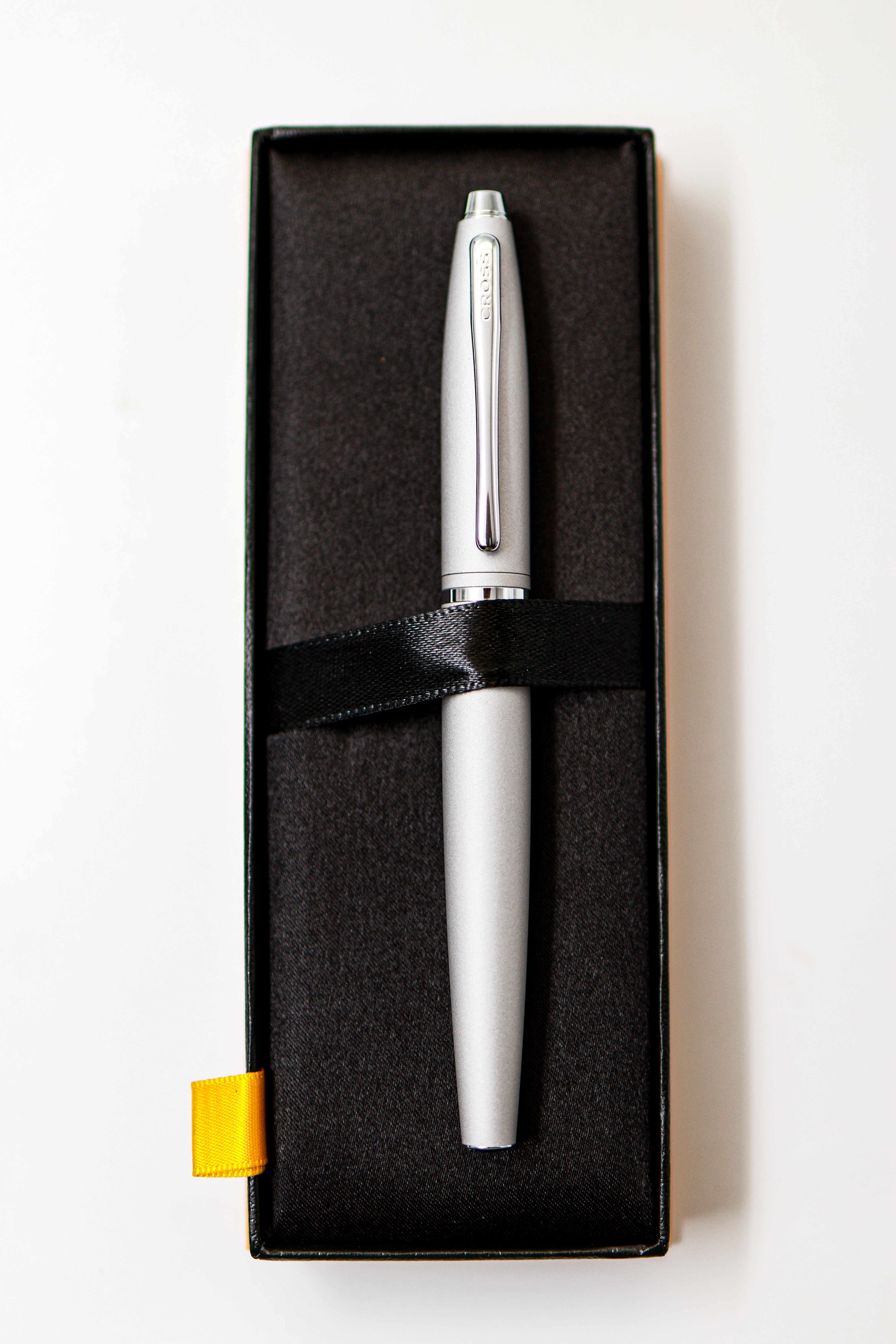 Cross AT0116 16MS Gray Color Body Black Grip With Sliver Trim Fine Nib Converter Type Fountain pen  SKU 24927